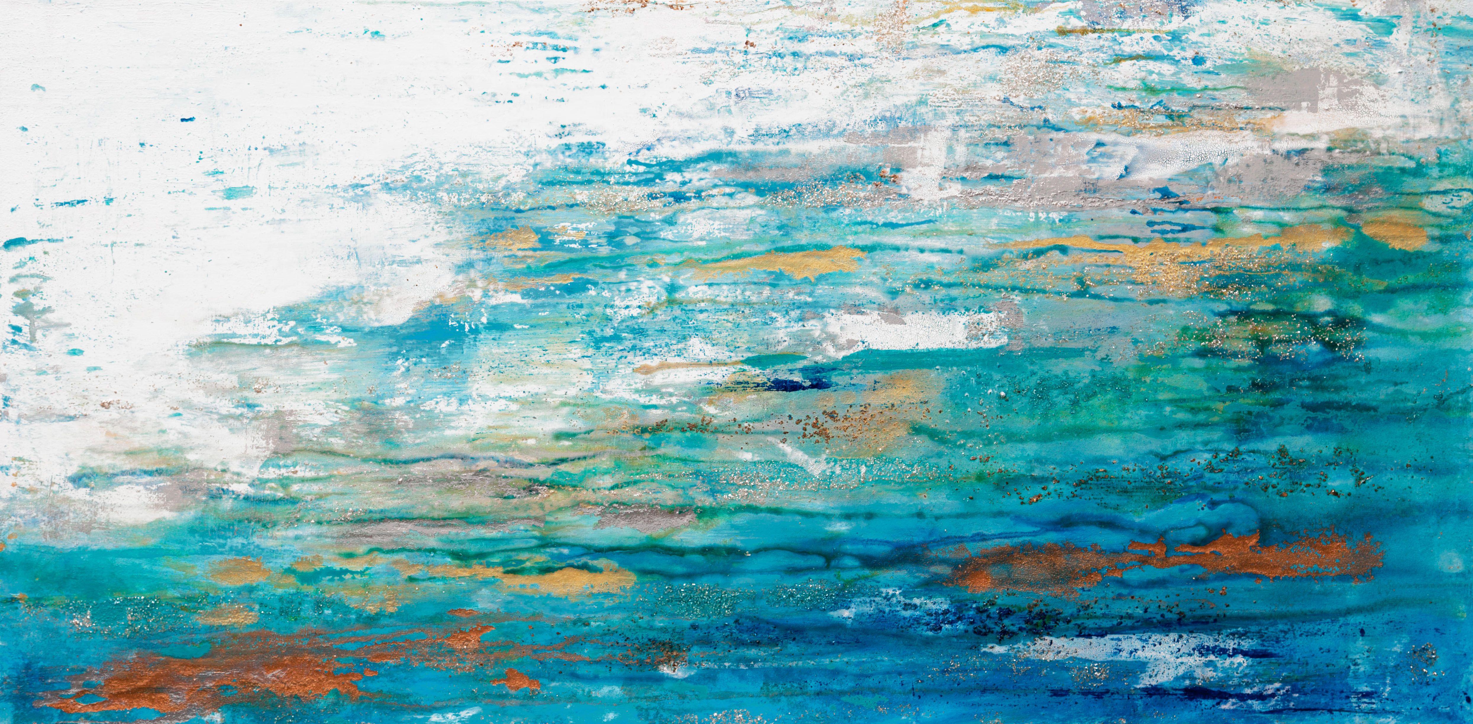 Abstract Painting di Hilary Winfield - Acqua salata 6, Pittura, Acrilico su tela