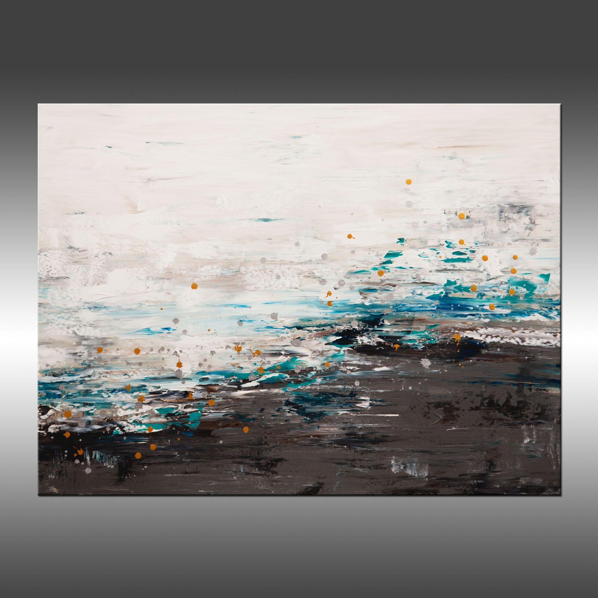 Sea Spray 2, Painting, Acrylic on Canvas - Gray Abstract Painting by Hilary Winfield