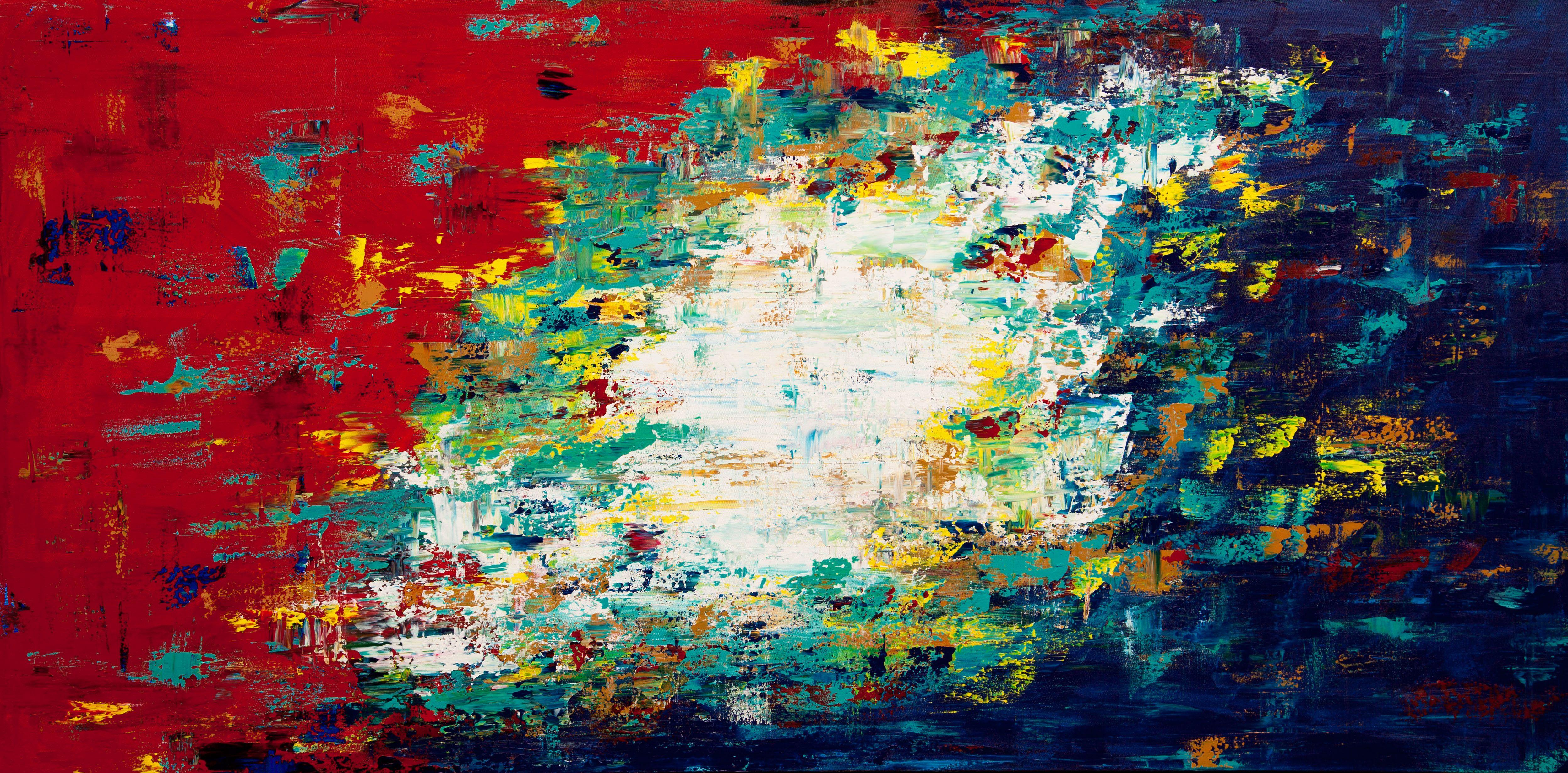 Abstract Painting di Hilary Winfield - Ricerca 14, Pittura, Acrilico su tela