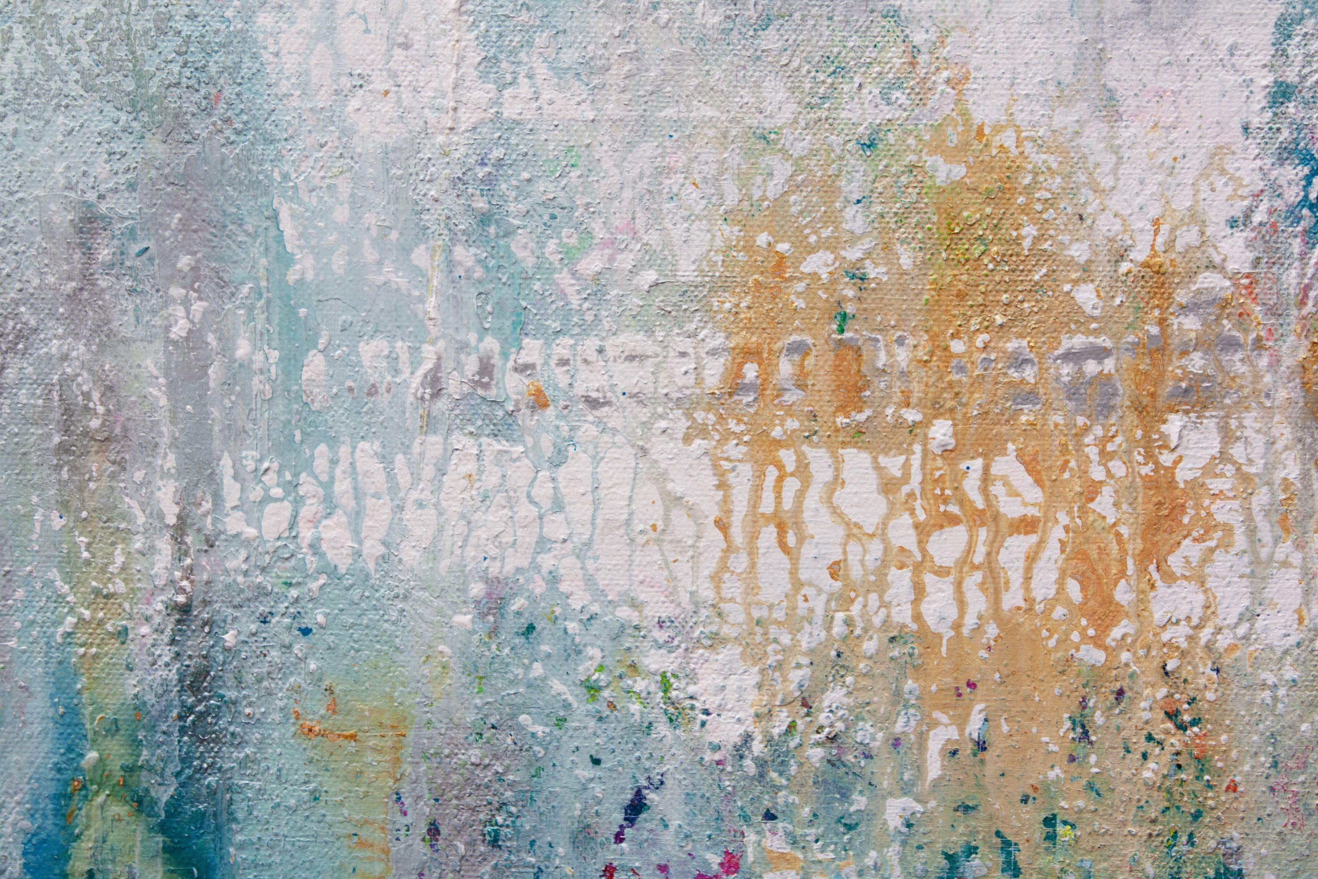 Raumzeit, Malerei, Acryl auf Leinwand (Grau), Abstract Painting, von Hilary Winfield