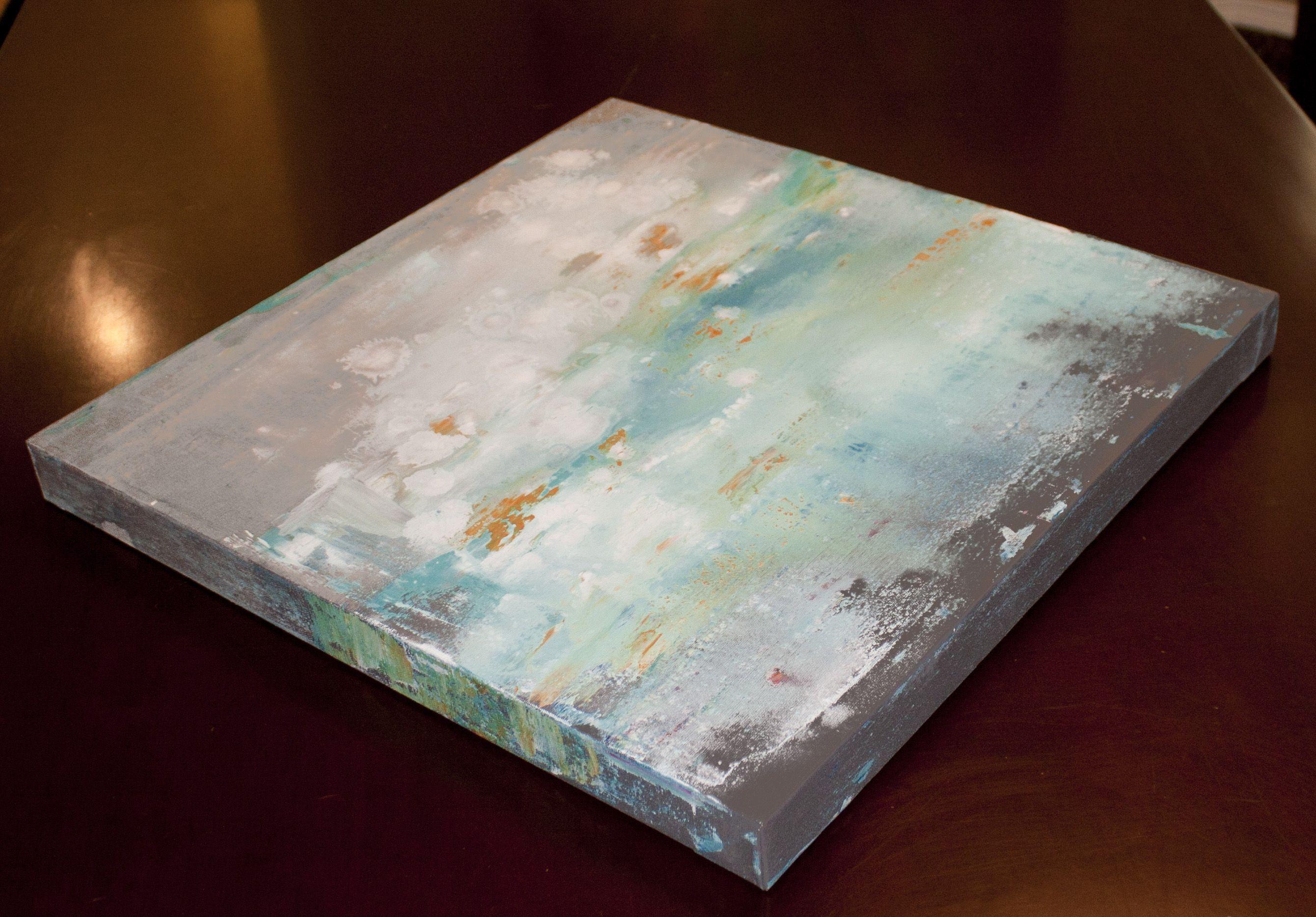 Stratosphere 12, Pittura, Acrilico su tela - Abstract Painting Grigio di Hilary Winfield