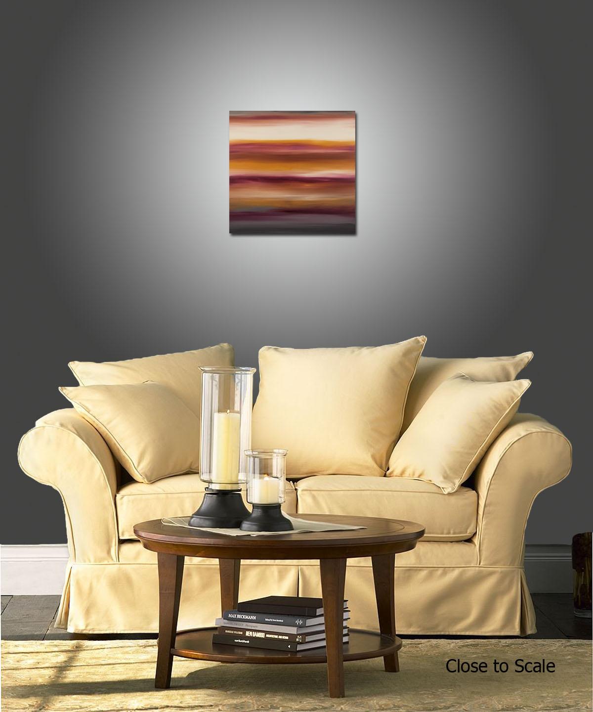 Sonnenuntergang 39, Gemälde, Acryl auf Leinwand (Braun), Abstract Painting, von Hilary Winfield