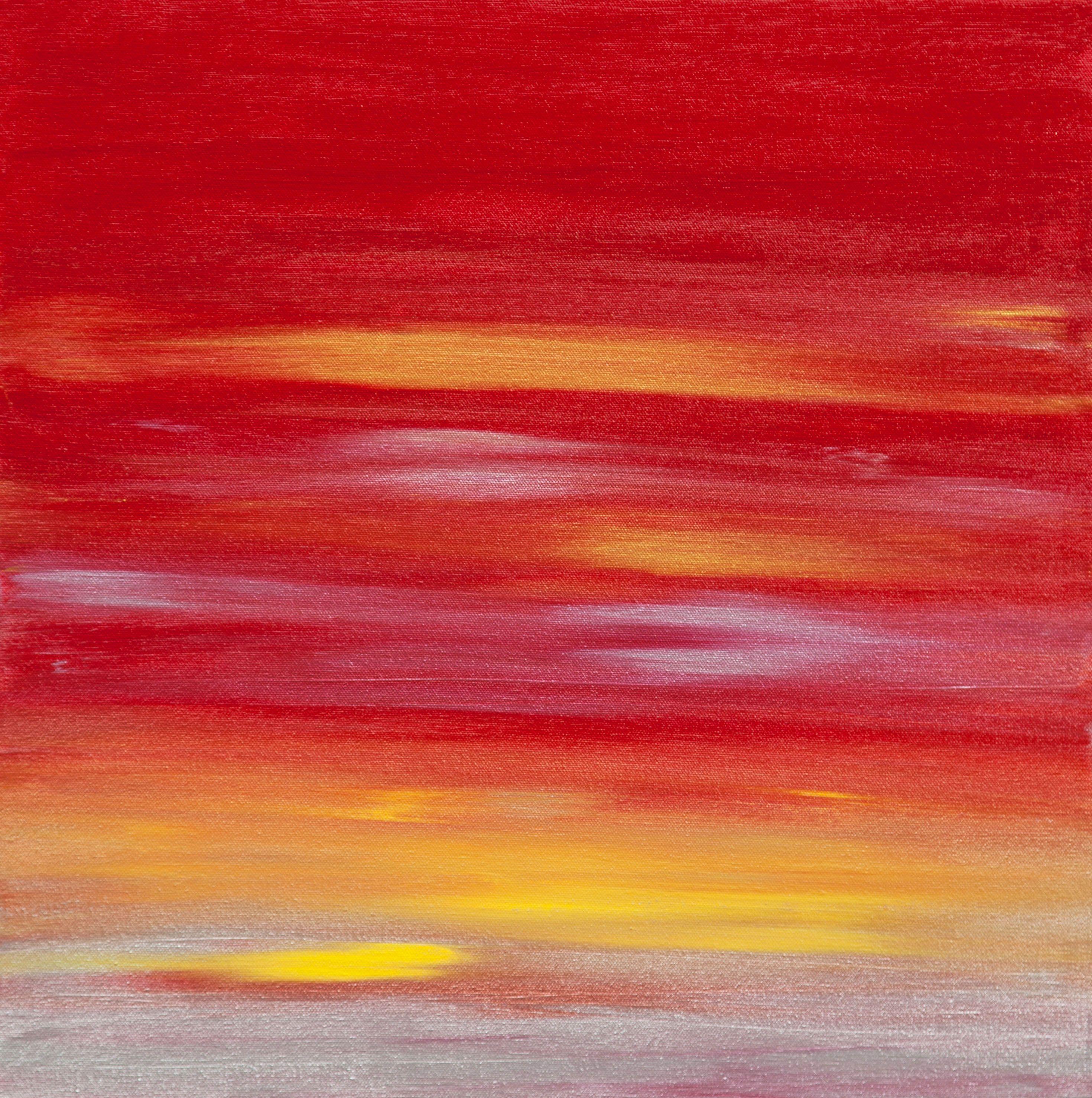 Abstract Painting Hilary Winfield - Peinture, acrylique sur toile, coucher de soleil 54