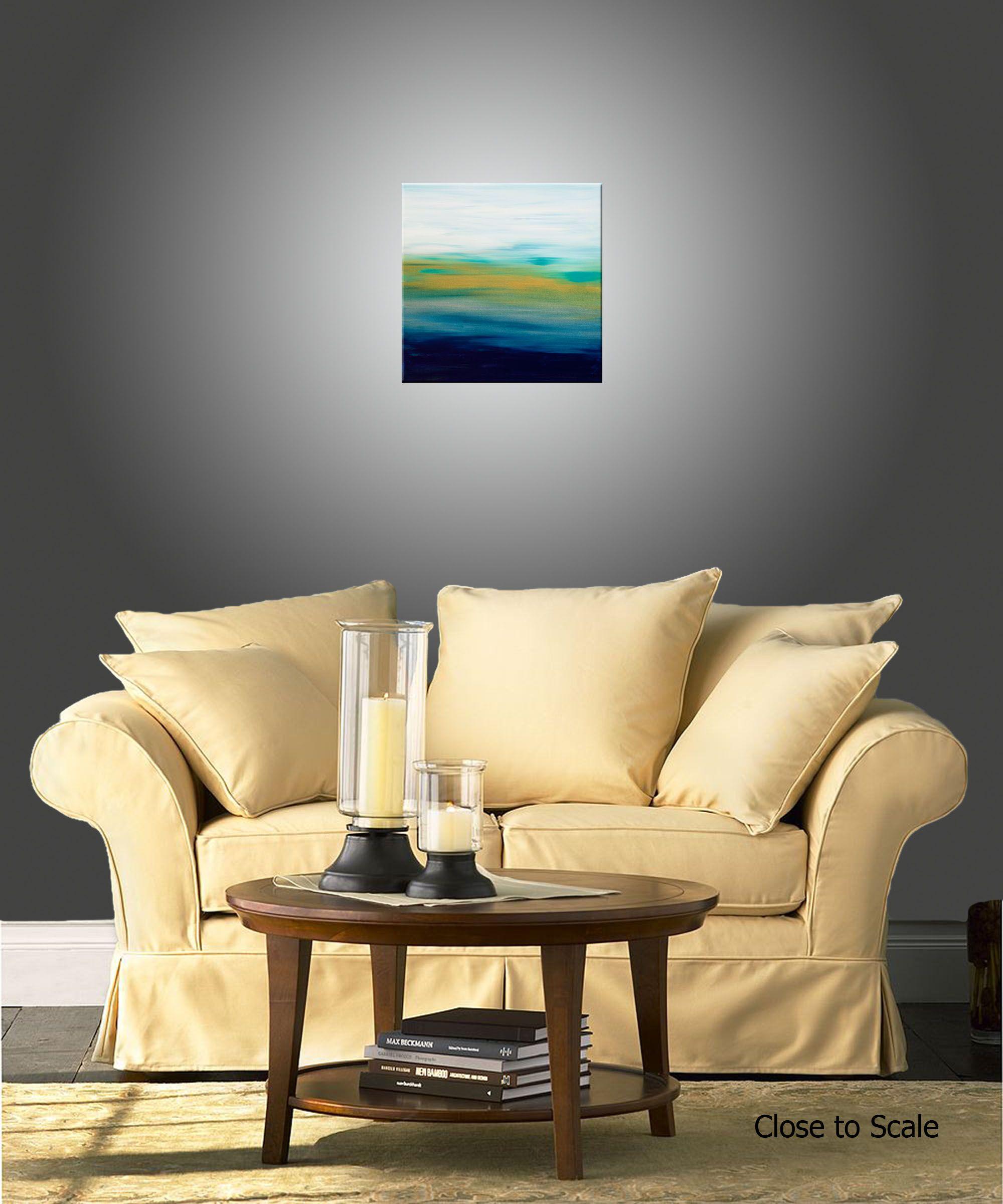 Peinture, acrylique sur toile, coucher de soleil 60 - Abstrait Painting par Hilary Winfield