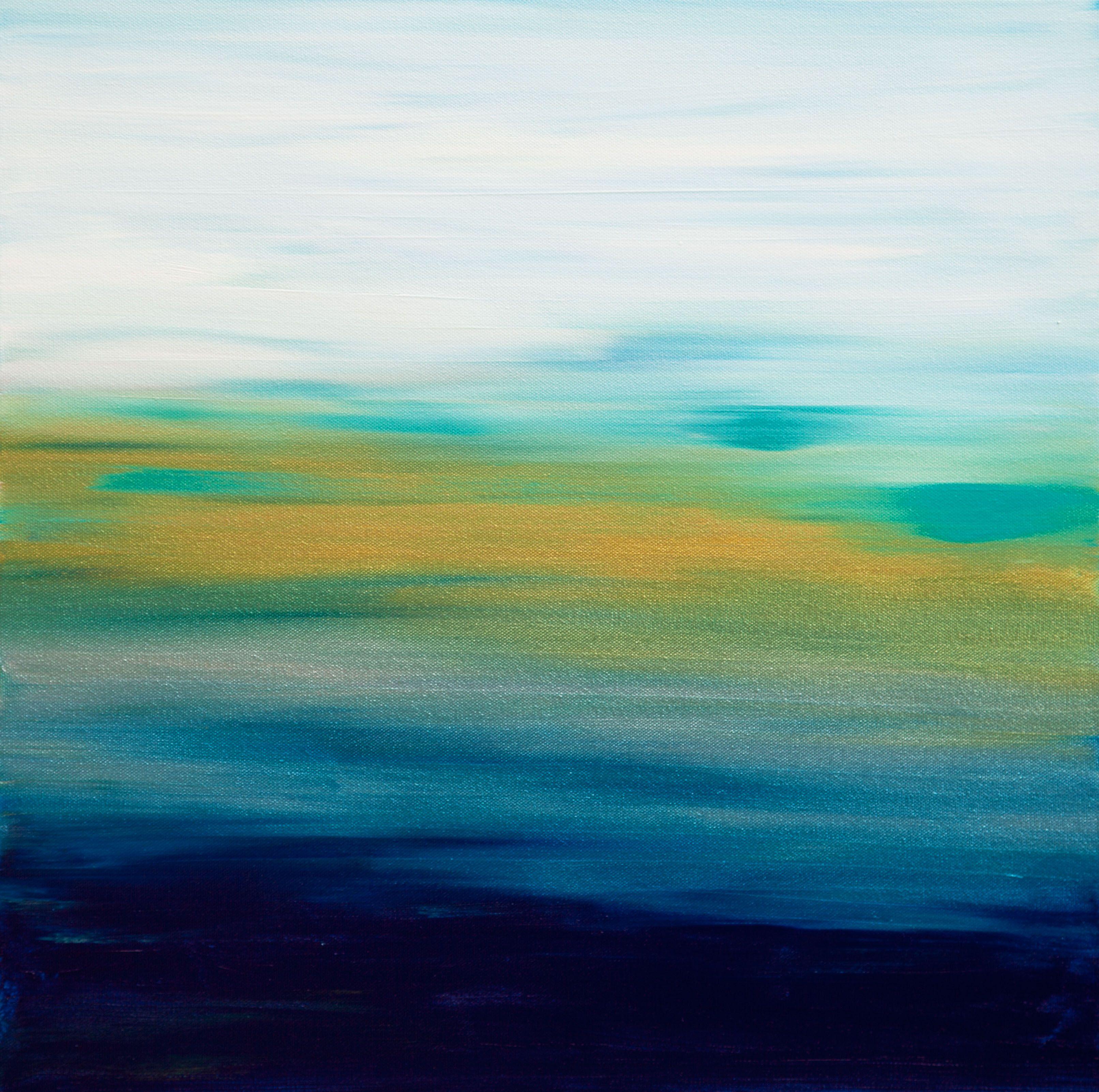 Abstract Painting Hilary Winfield - Peinture, acrylique sur toile, coucher de soleil 60