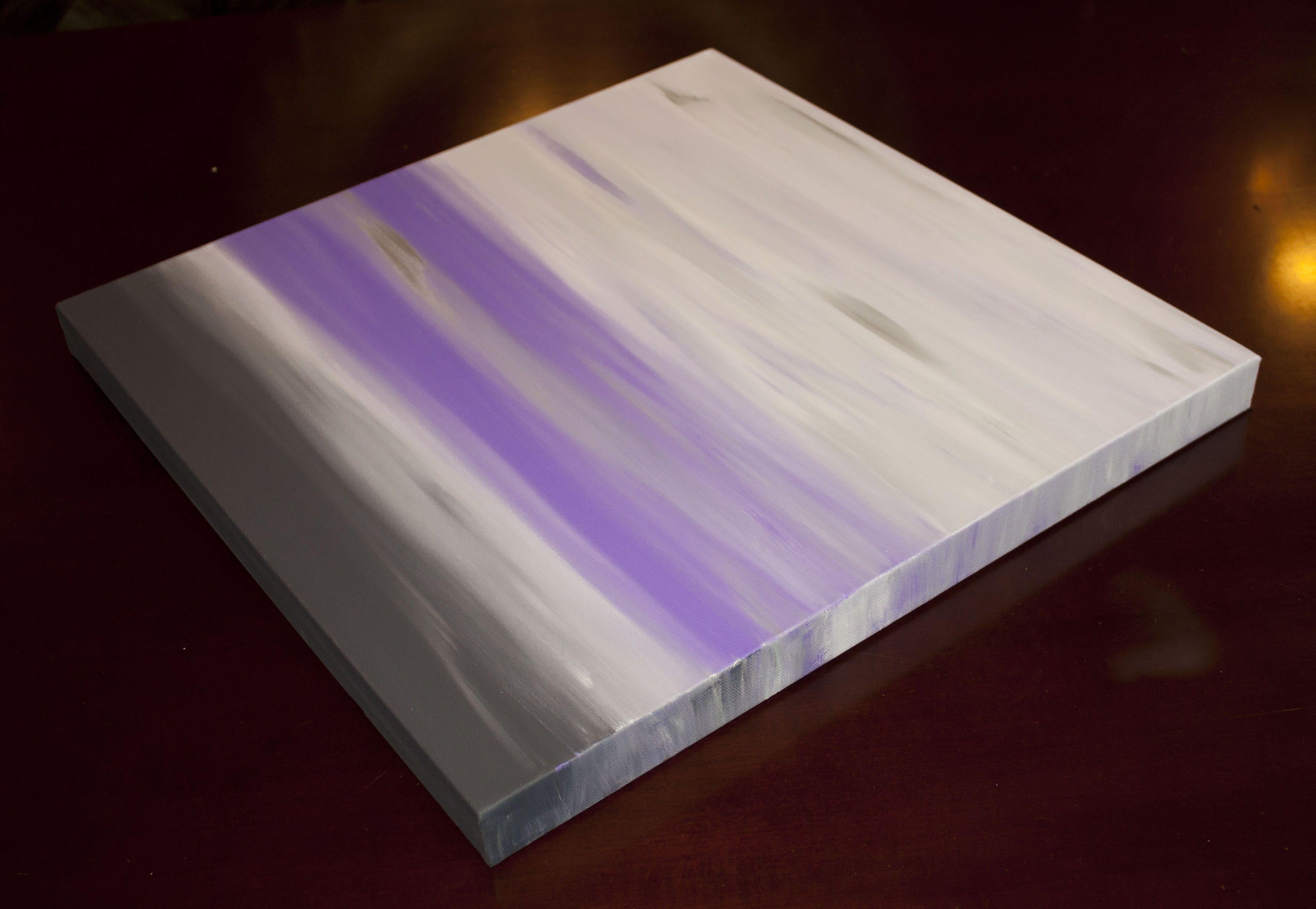 Tramonto 63, Pittura, Acrilico su tela - Abstract Painting Grigio di Hilary Winfield
