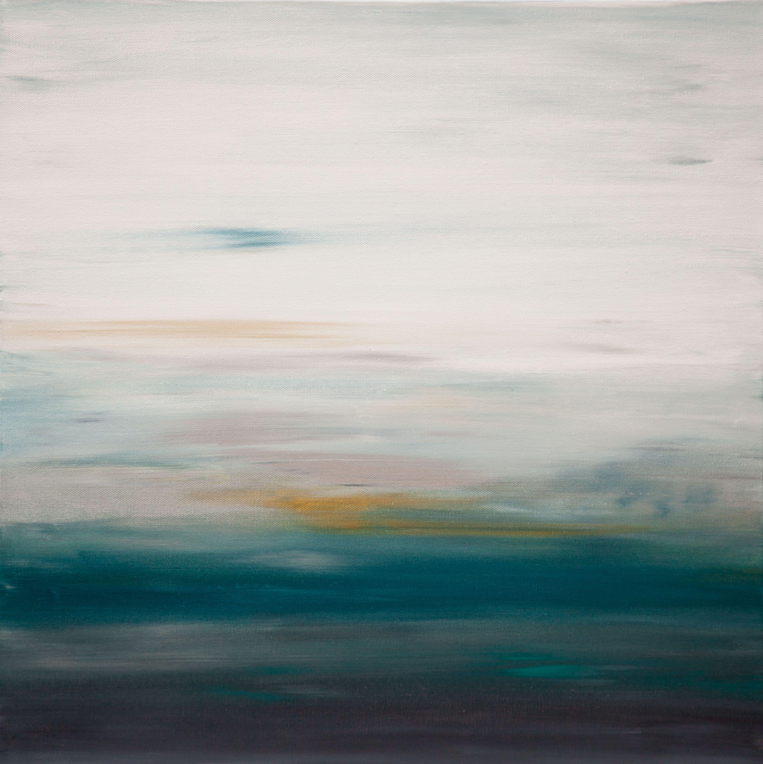 Abstract Painting Hilary Winfield - Peinture, acrylique sur toile, coucher de soleil 65