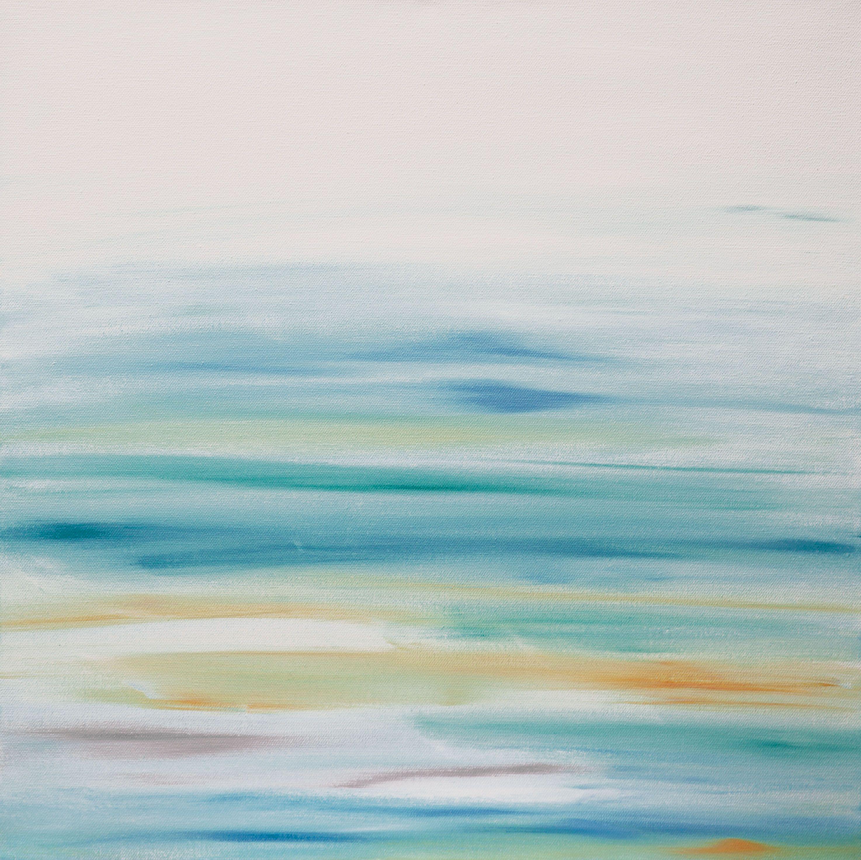 Abstract Painting Hilary Winfield - Peinture, acrylique sur toile, coucher de soleil 67