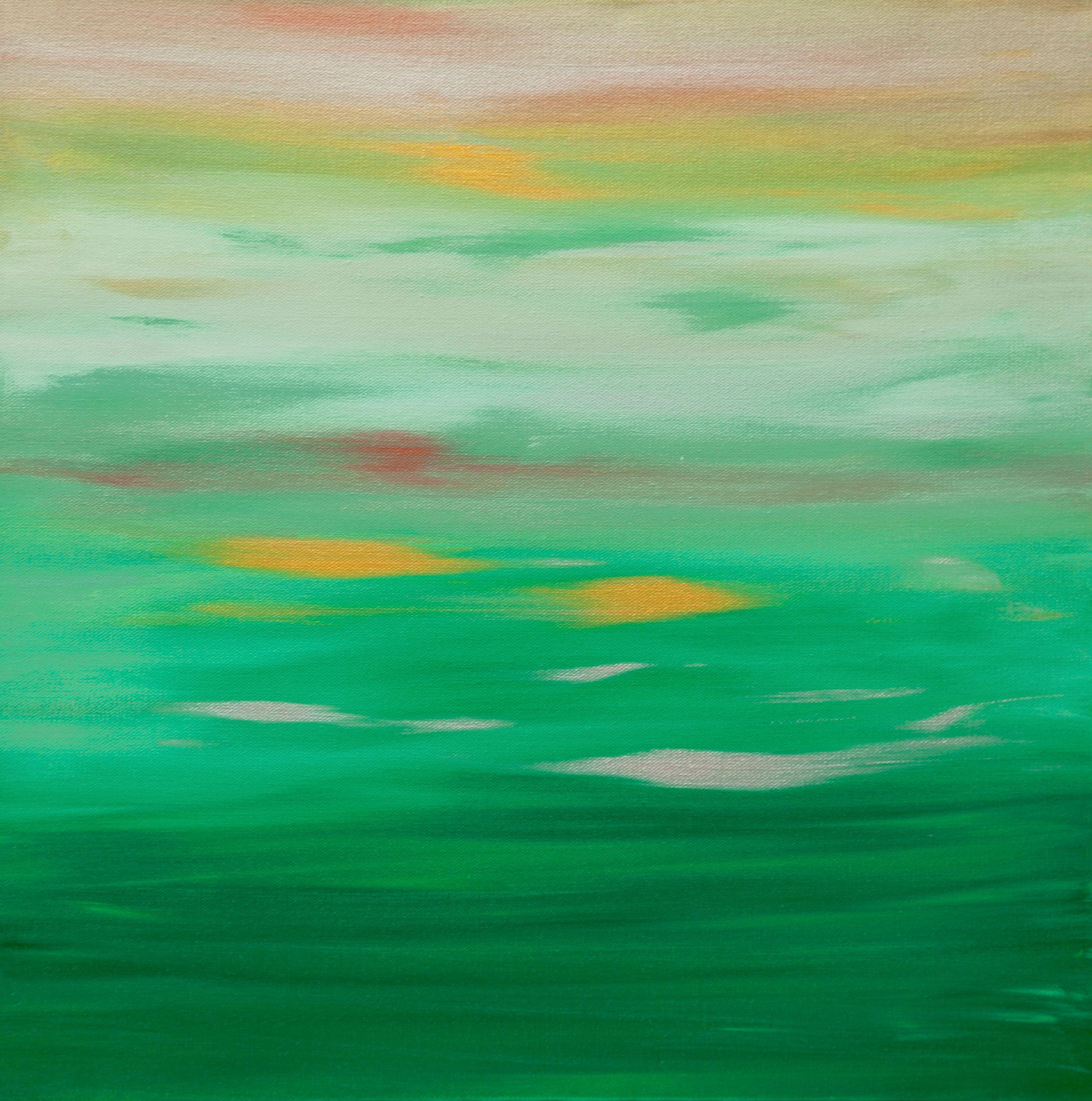 Abstract Painting Hilary Winfield - Peinture, acrylique sur toile, coucher de soleil 68