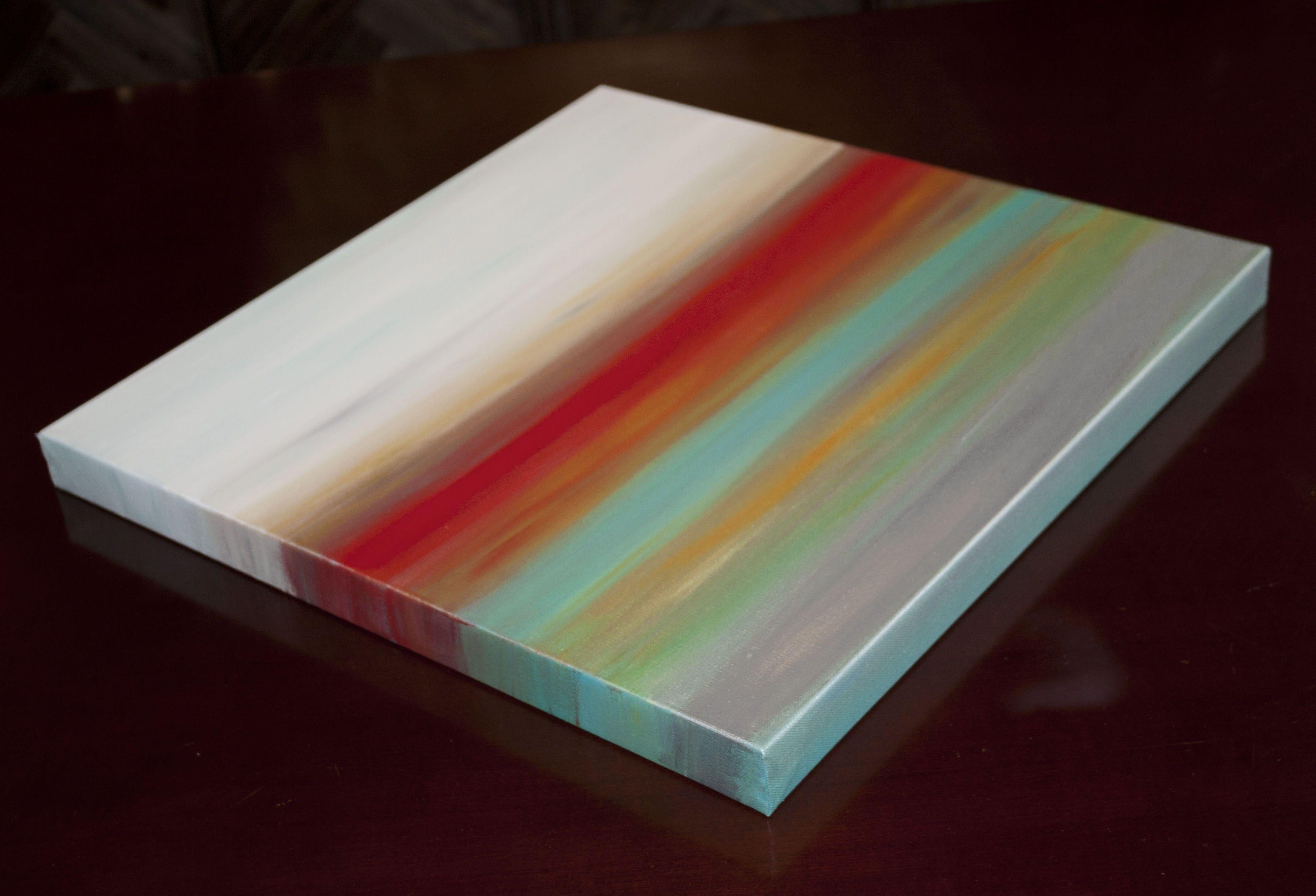 Puesta de sol 69 es un cuadro original, creado con pintura acrílica sobre lienzo envuelto para galería. Tiene una anchura de 20 pulgadas y una altura de 20 pulgadas con una profundidad de 1,5 pulgadas (20x20x1,5).    Los colores utilizados en el
