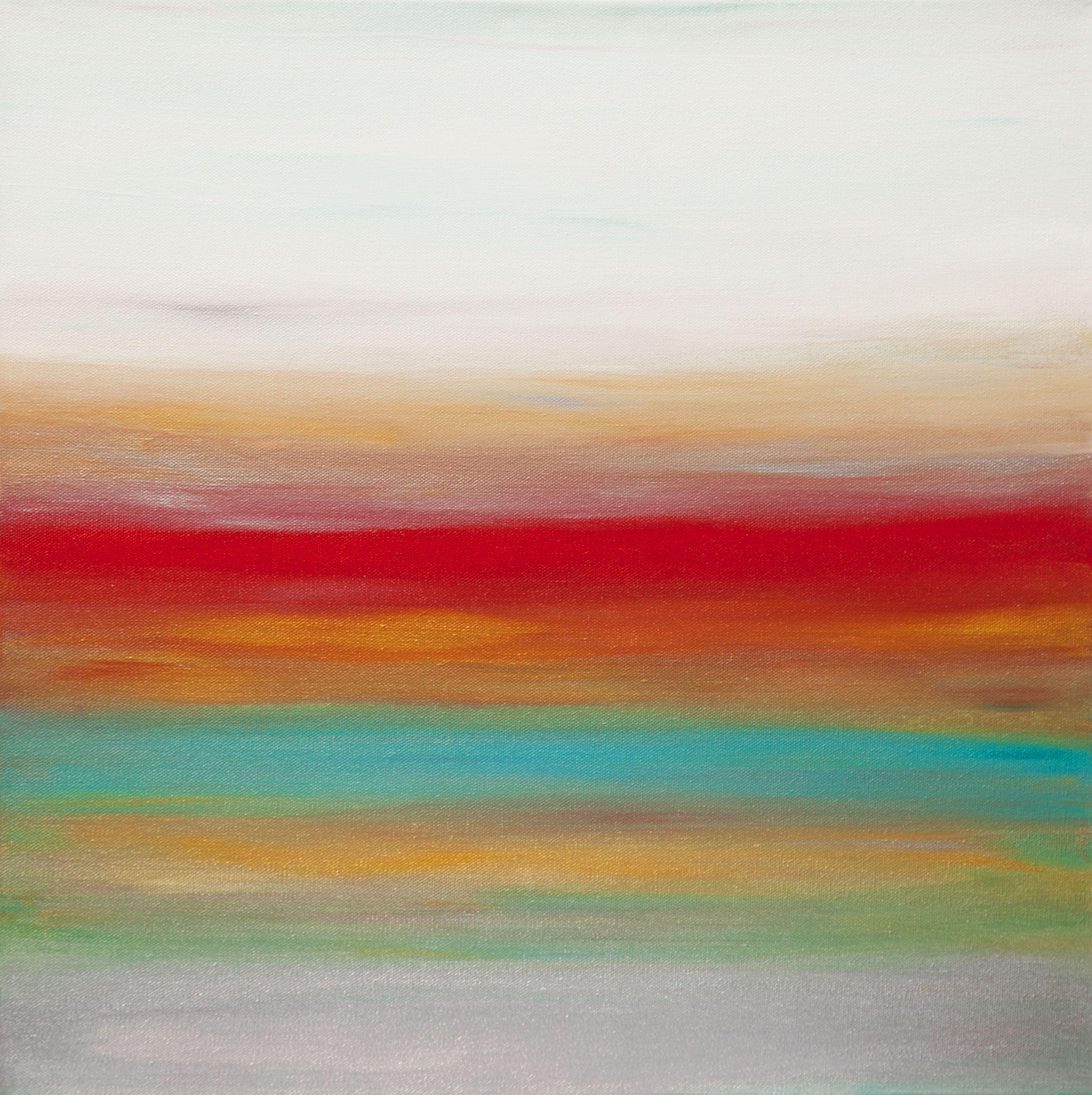 Abstract Painting Hilary Winfield - Peinture, acrylique sur toile, coucher de soleil 69