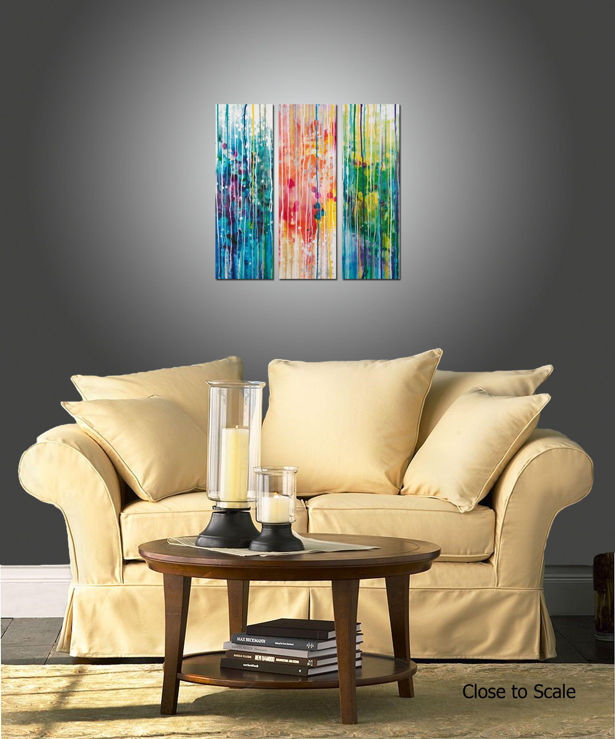 Magia subacquea 3, Pittura, Acrilico su tela - Abstract Painting Beige di Hilary Winfield