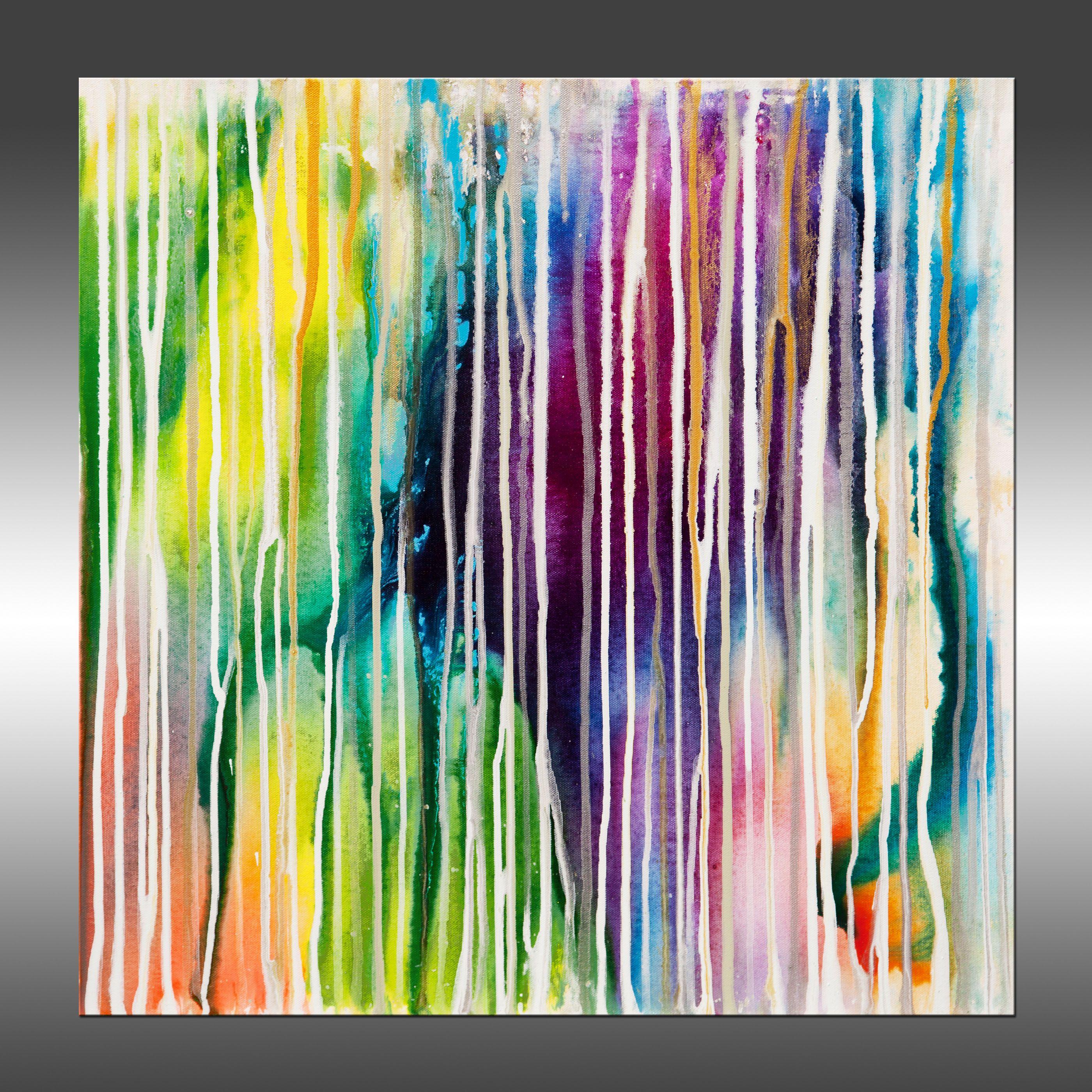 Underwater Magic 6 is an original painting, created with acrylic paint on gallery-wrapped canvas. It has a width of 24 inches and a height of 24 inches with a depth of 1.5 inches (24x24x1.5).    The colors used in the painting are white, teal, blue,