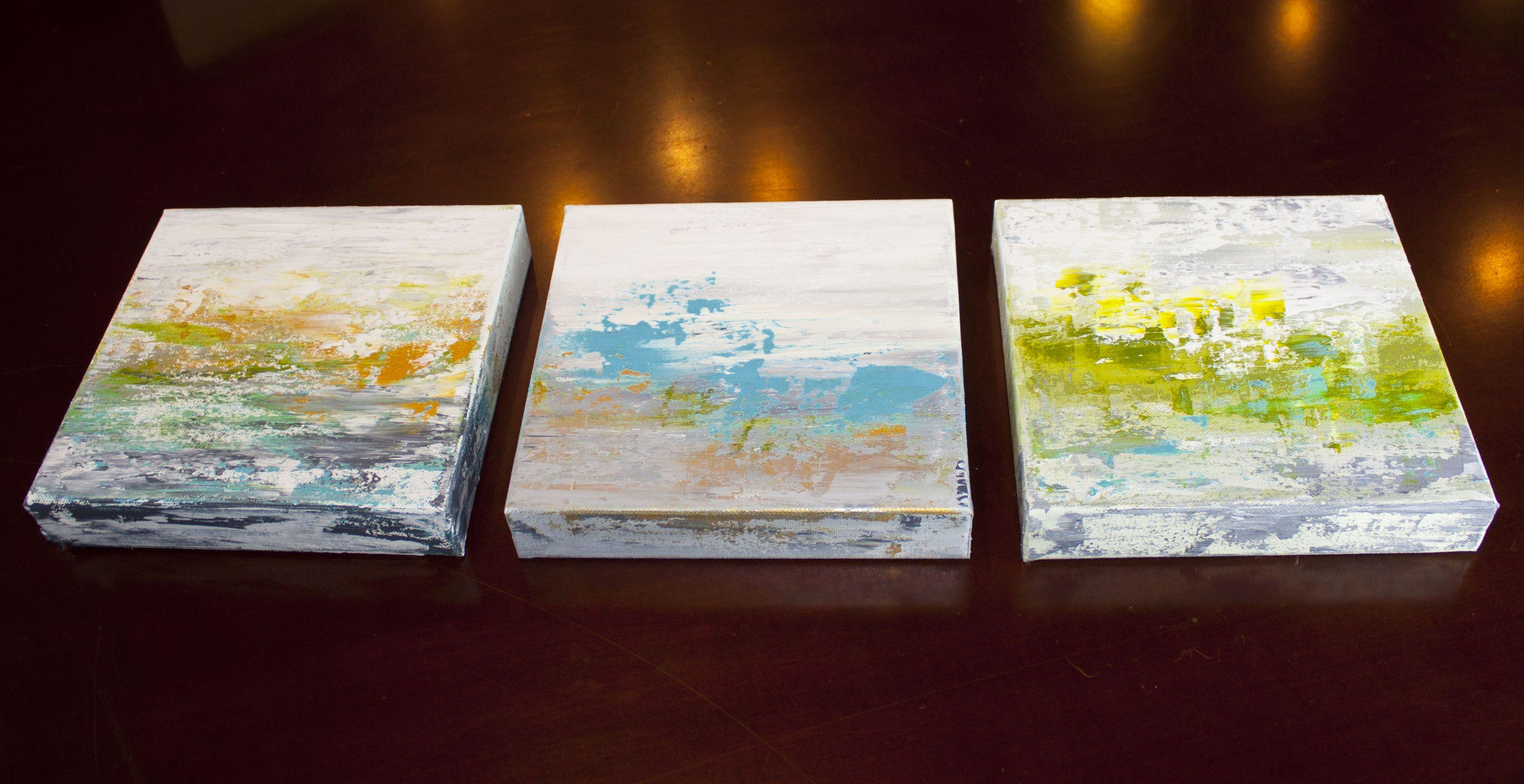 Vistas de la Naturaleza Serie Colección 3, Pintura, Acrílico sobre lienzo - Abstract Painting Gris de Hilary Winfield