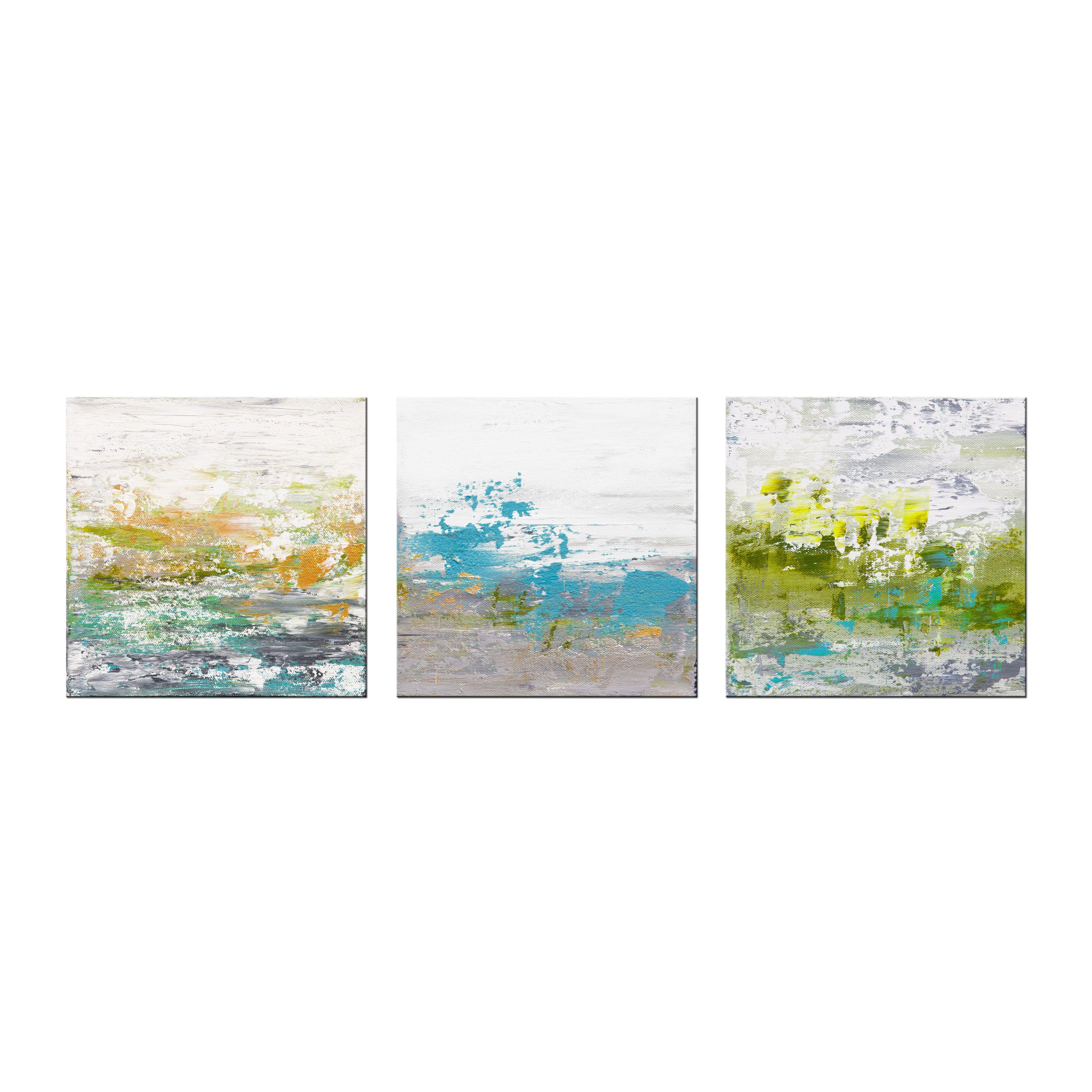 Vistas de la Naturaleza Serie Colección 3 es un cuadro original creado con pintura acrílica sobre lienzo envuelto en una galería. Tiene una anchura de 24 pulgadas y una altura de 8 pulgadas con una profundidad de 1,5 pulgadas (8x24x1,5). Hay tres