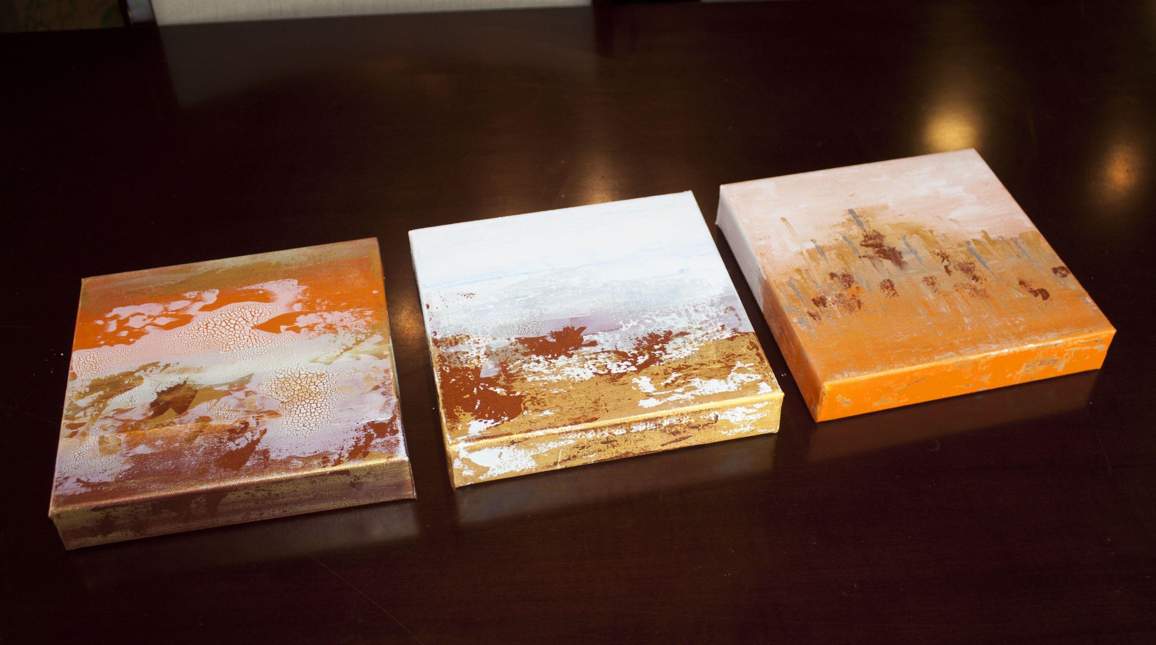 Vistas de la Naturaleza Serie Colección 5, Pintura, Acrílico sobre lienzo - Abstract Painting Beige de Hilary Winfield