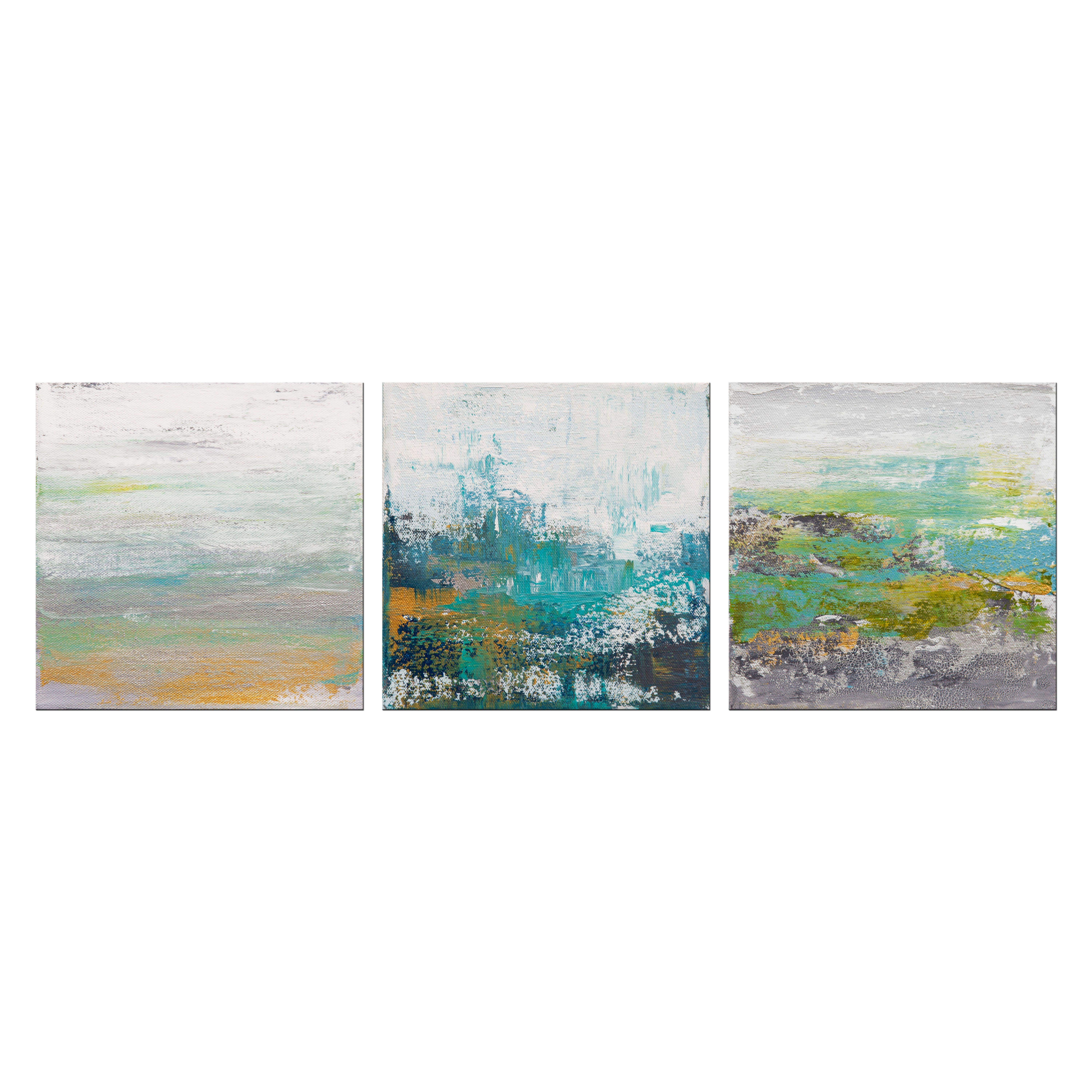 Vistas de la Naturaleza Serie Colección 6 es un cuadro original creado con pintura acrílica sobre lienzo envuelto en una galería. Tiene una anchura de 24 pulgadas y una altura de 8 pulgadas con una profundidad de 1,5 pulgadas (8x24x1,5). Hay tres
