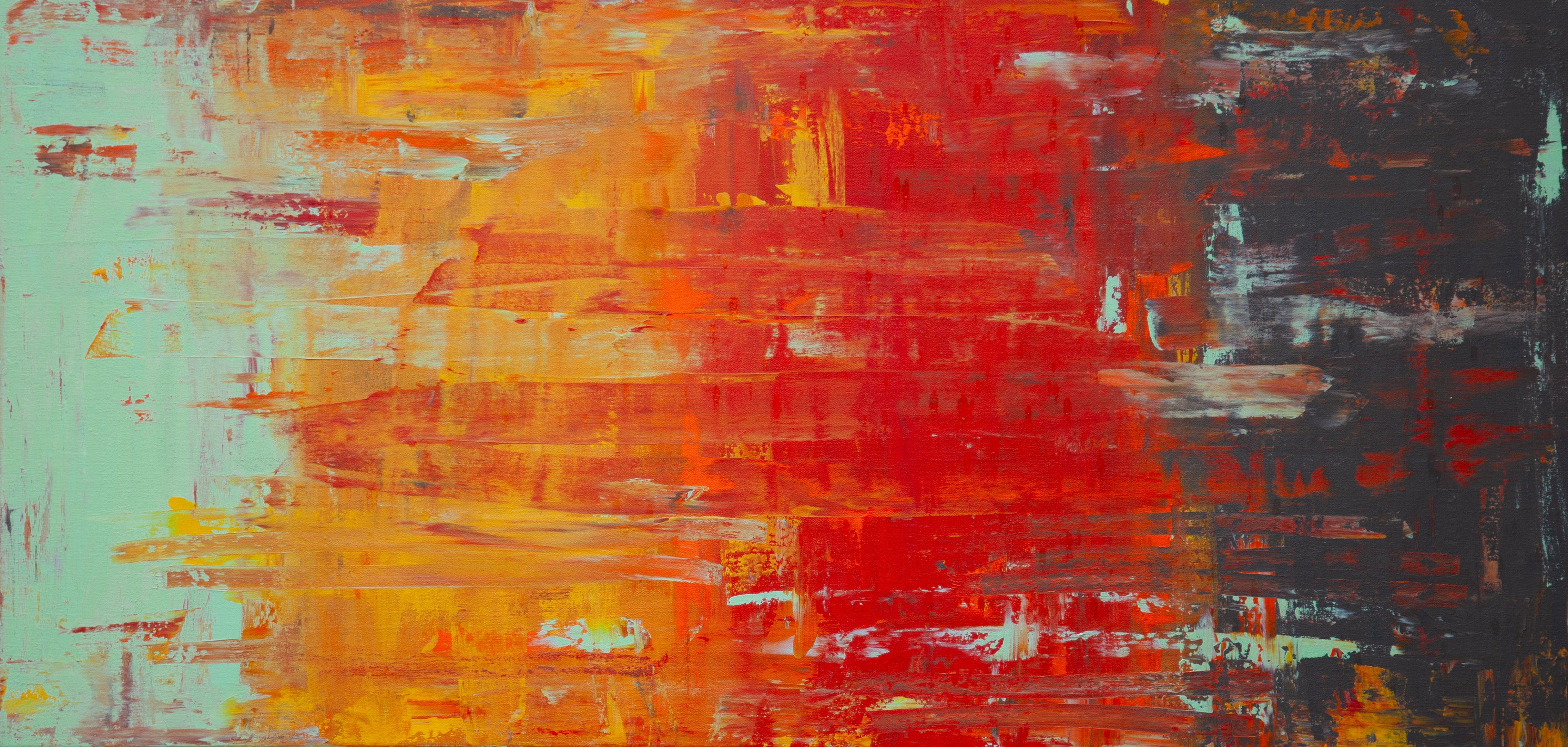 Hilary Winfield Abstract Painting – Wo das Licht aufgeht, Gemälde, Acryl auf Leinwand