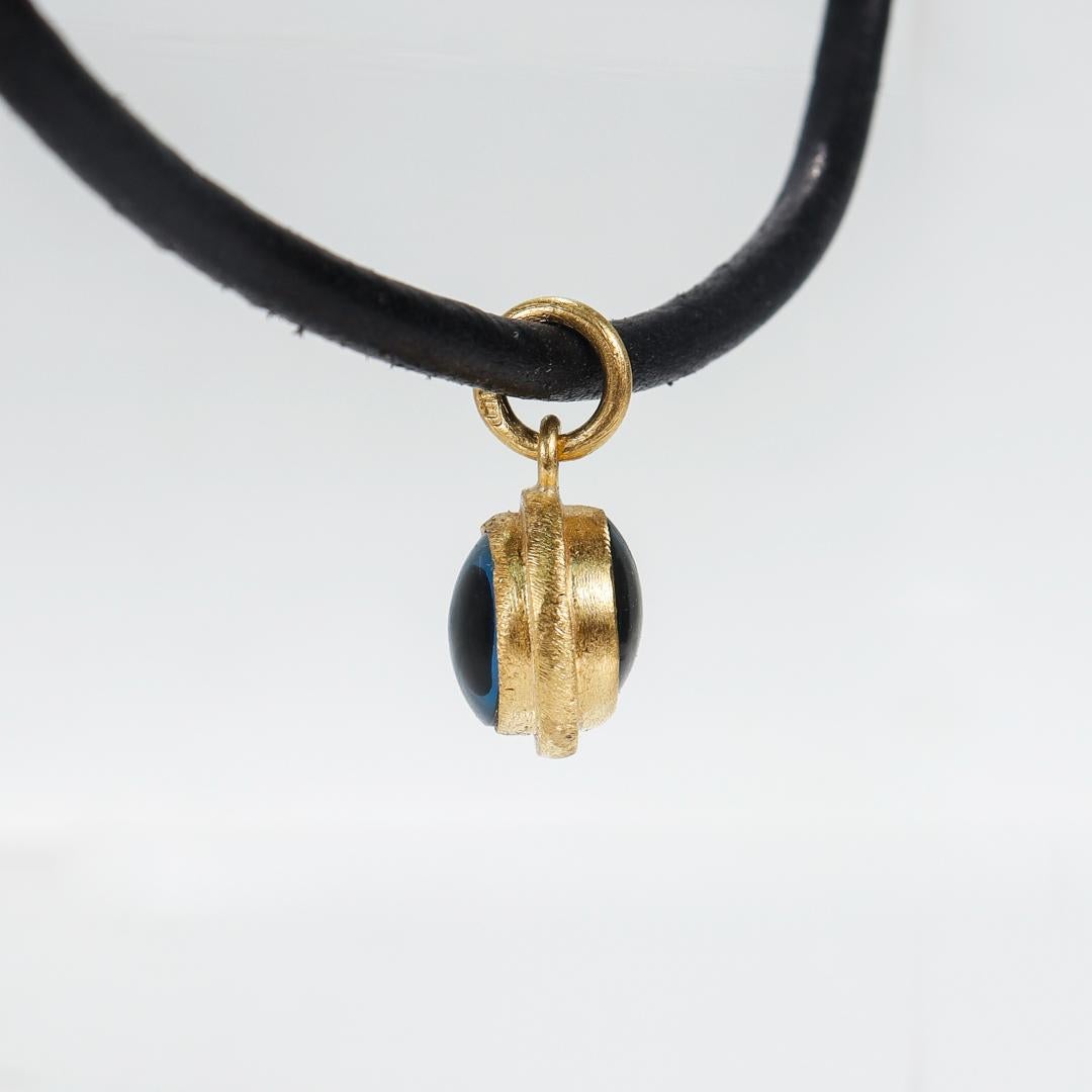 Hilat Gold & Glass 'Evil Eye' Pendant Necklace  For Sale 6