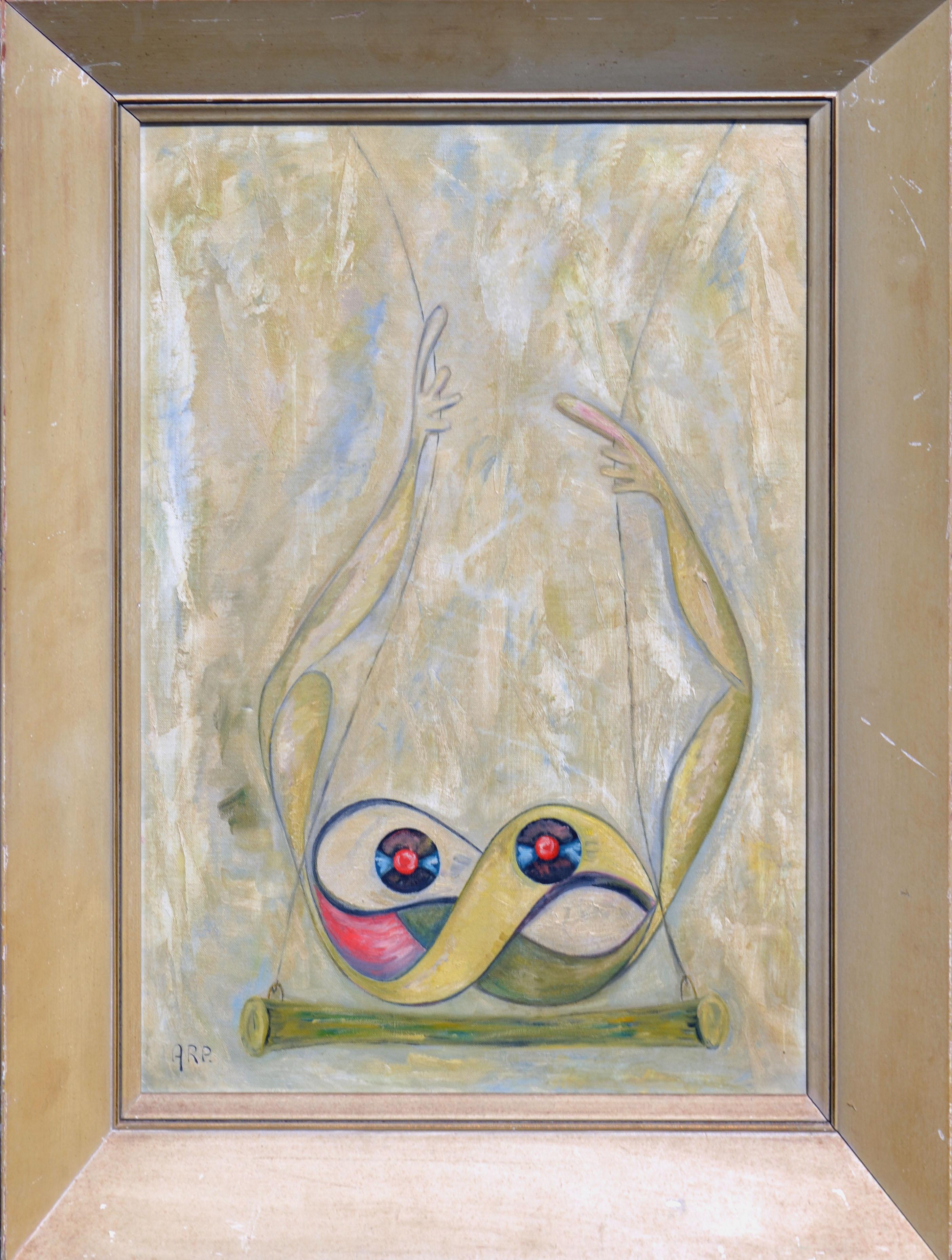 Artistes de trapèze géométriques abstraits modernes du milieu du siècle dernier par Hilda Arp