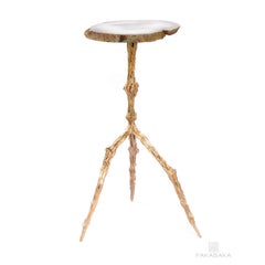 Hilda Side Table with Agate Top by Fakasaka Design