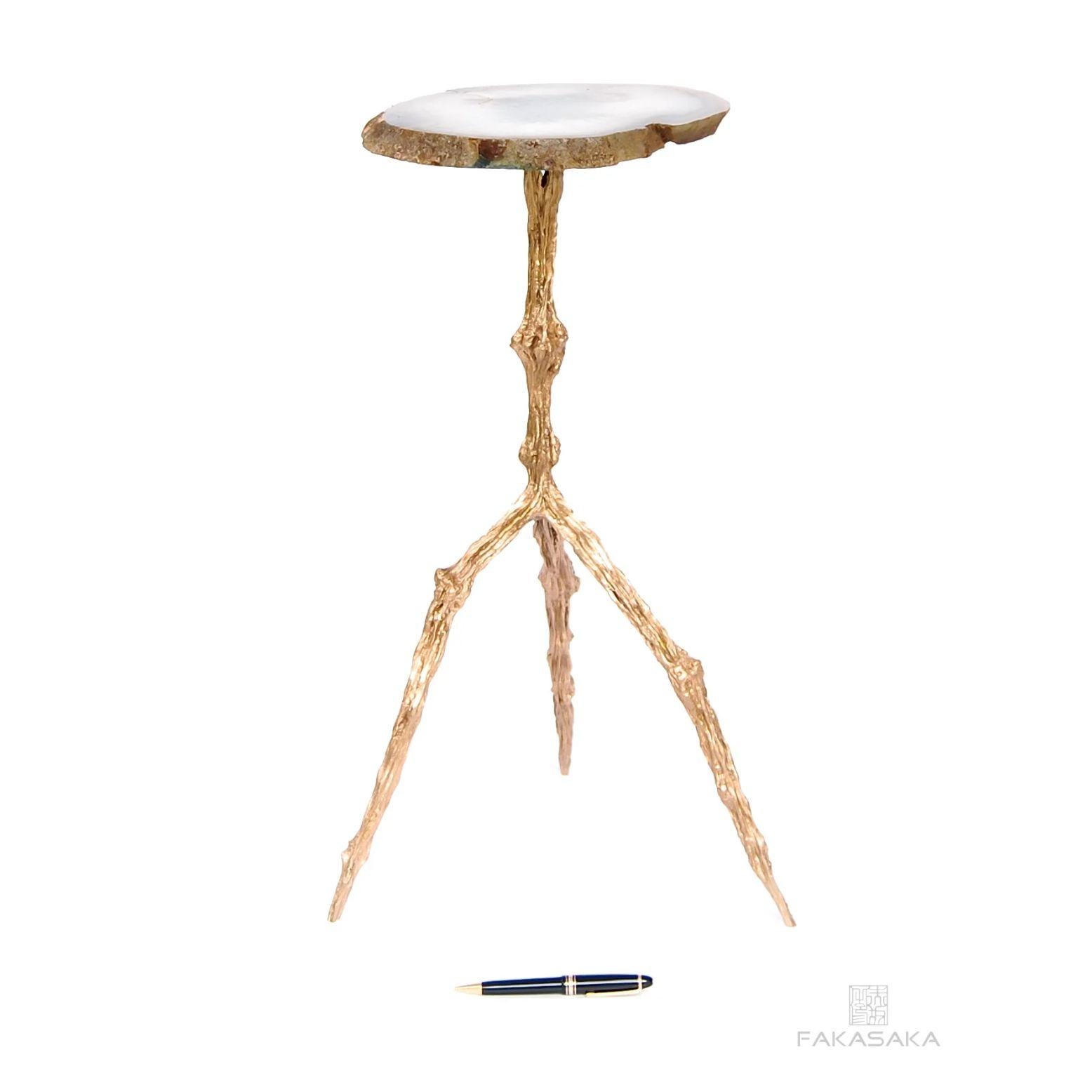 Modern Hilda Side Table with Agate Top by Fakasaka Design For Sale