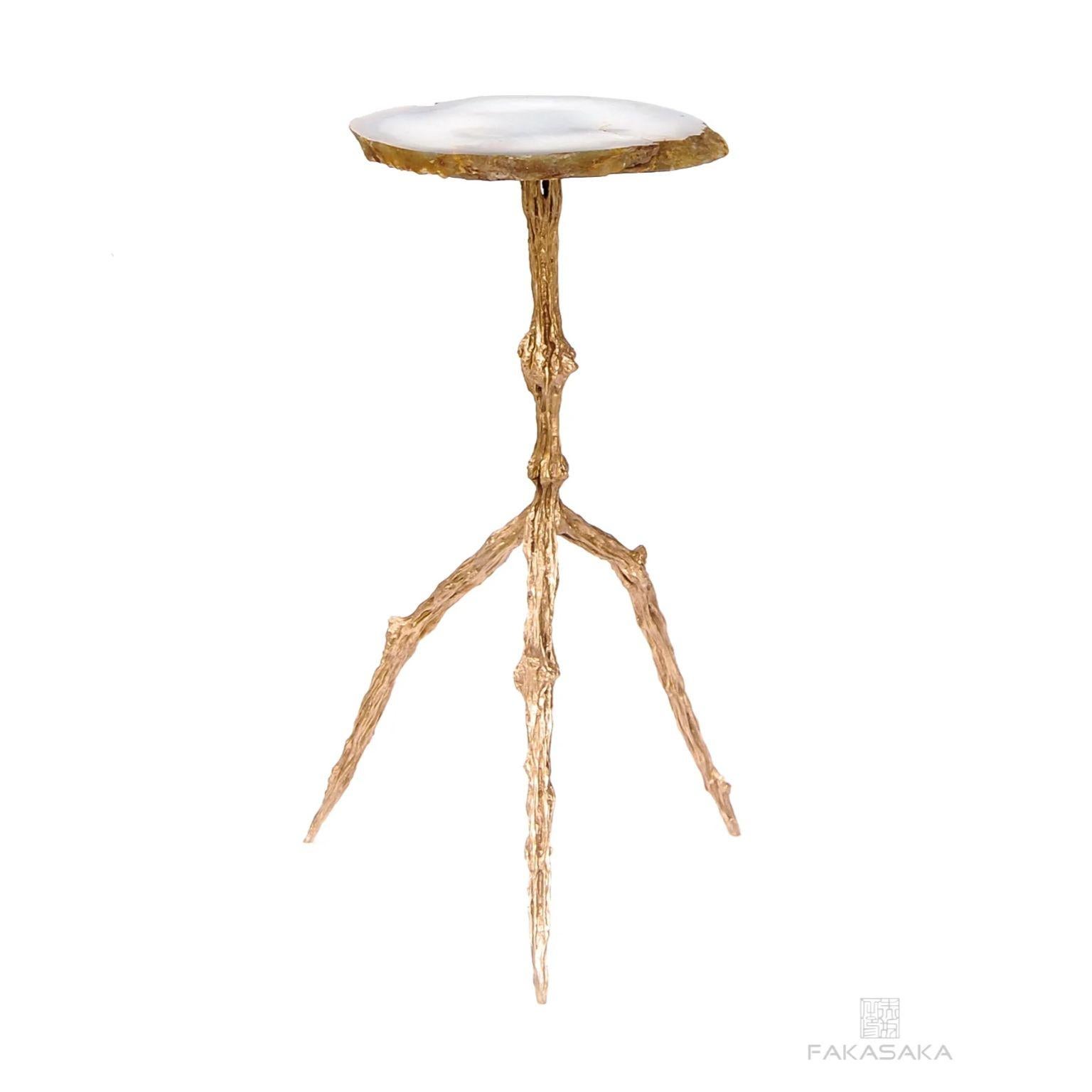 Hilda Side Table with Agate Top by Fakasaka Design In New Condition For Sale In Geneve, CH