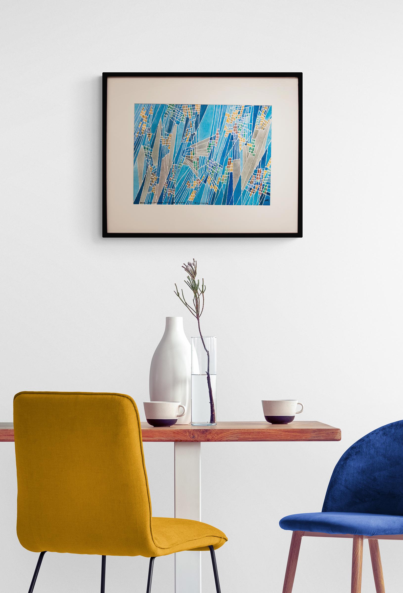 Abstract Composition Inspired by Bach, Framed Abstract Watercolor Painting - Art by Hildegarde Haas