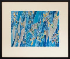 Abstract Composition Inspired by Bach, Framed Abstract Watercolor Painting