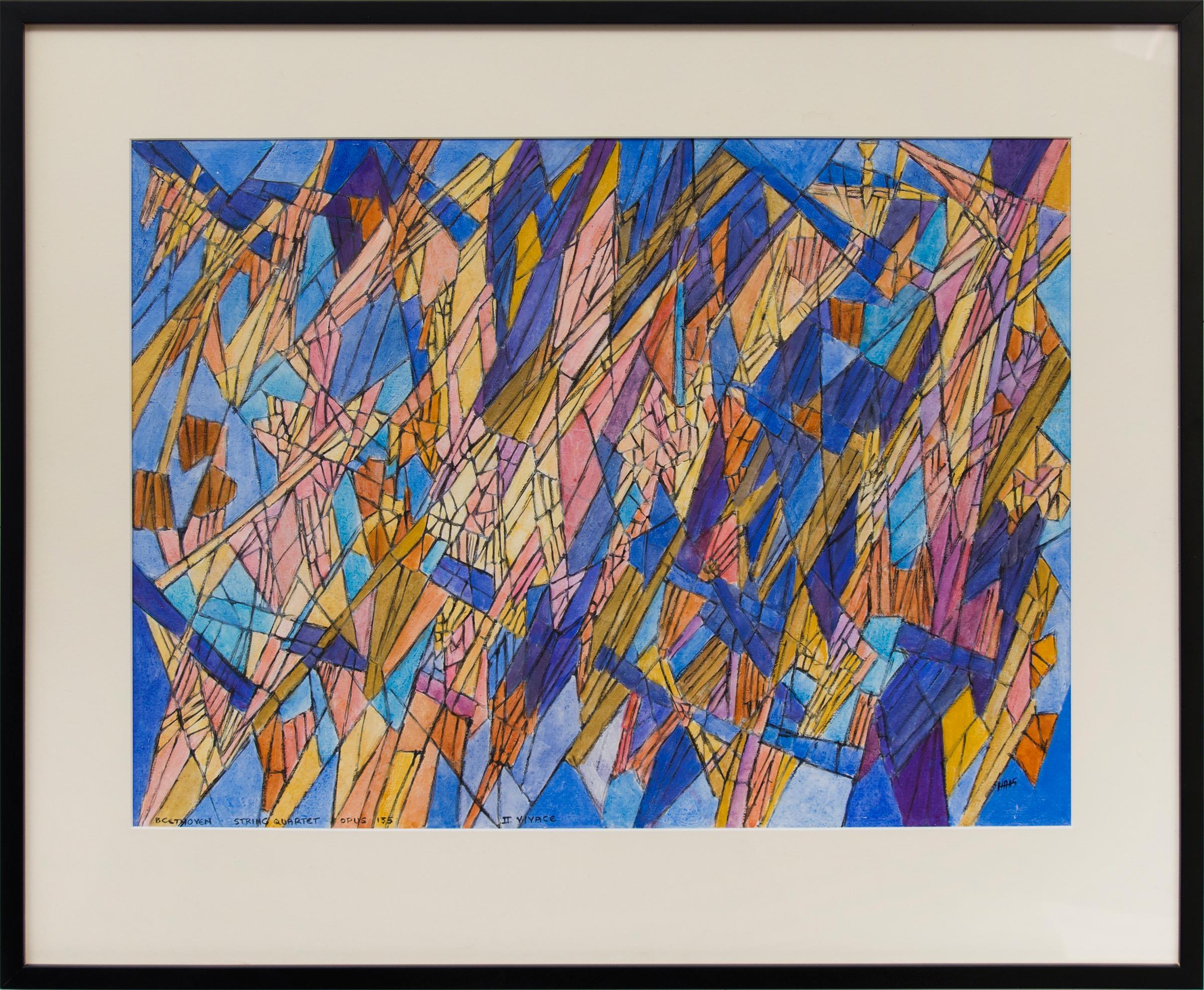 Hildegarde Haas Abstract Painting - Beethoven - String Quartet Opus 135 - II Vivace (Classical Music Series)