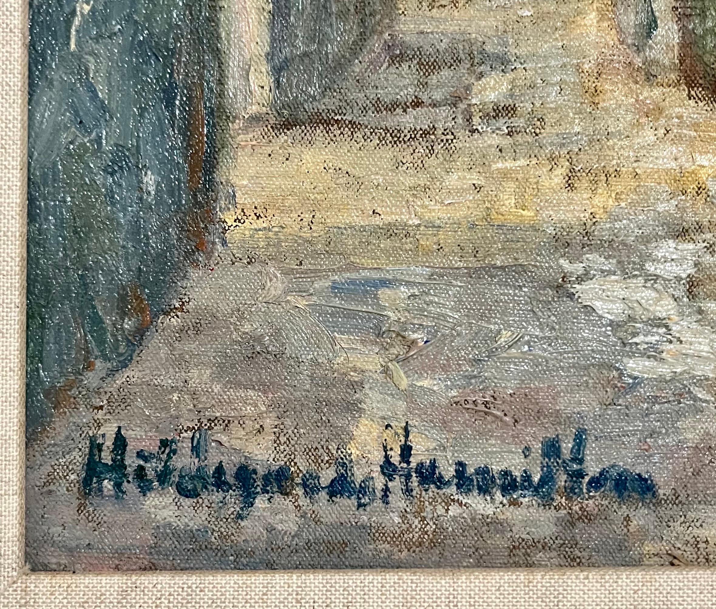 Pittura a olio impressionista Scena di paesaggio dominicano Hildegarde Hamilton in vendita 3