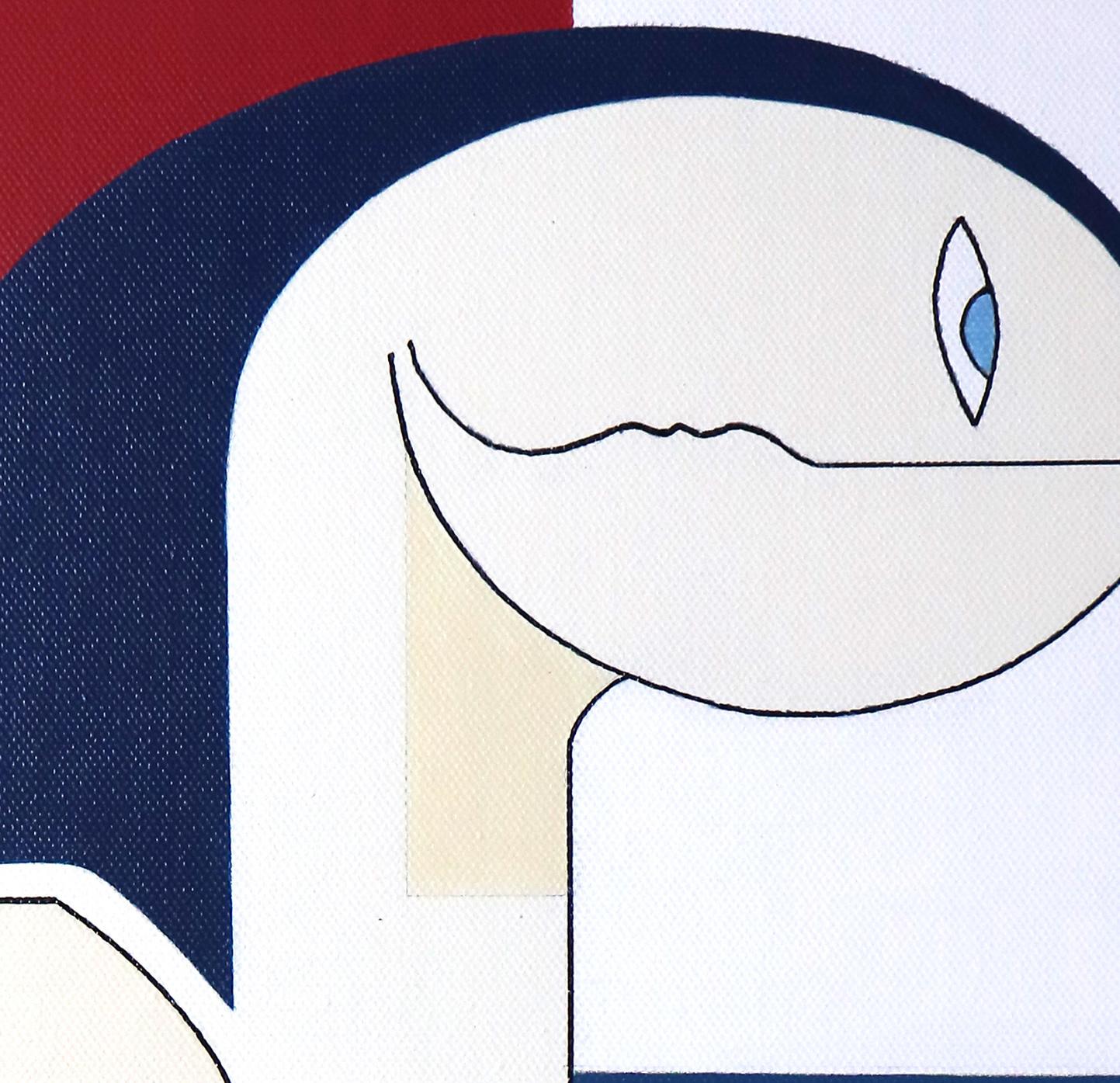 'Femminilita' is a wonderful modern abstract painting on canvas by emerging Belgian artist - Hildegarde Handsaeme. It is an acrylic figurative artwork showing a figure of a woman. With some similarities with cubism, artist's works always focus on