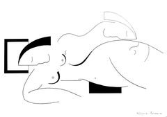 'La Siesta' by Hildegarde Handsaeme, abstract ink on paper