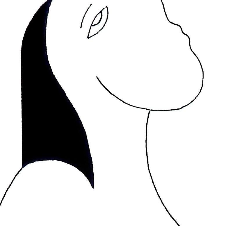 Les Feminines, Modern Minimalist Abstract Geometric Art Ink Drawing Woman Black (Grau), Abstract Drawing, von Hildegarde Handsaeme