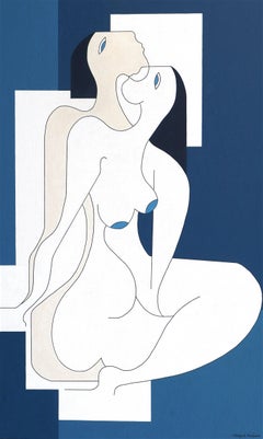 Relaxing Blues, Painting, Acrylic on Canvas