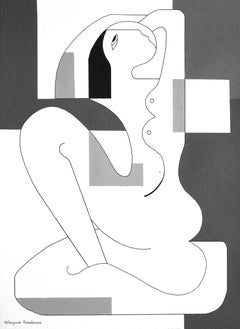 Signora-Die Schatten des grauen Versions Gemälde, Malerei, Acryl auf Papier