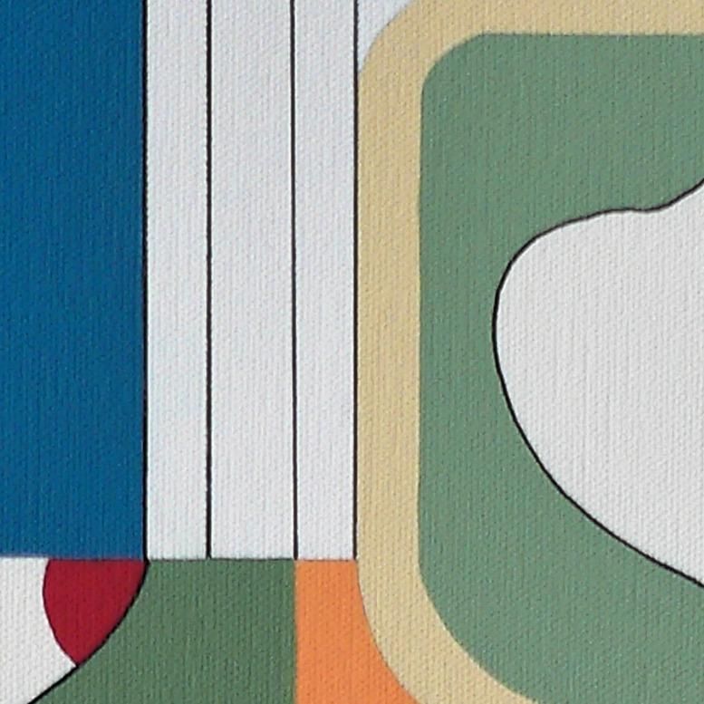 'The Saxo Charm' by Hildegarde Handsaeme is a wonderfully designed abstract portrait painting of a musician playing the saxophone. The language of music is universal and, along with deep colors and figurative design, it comforts every viewer.