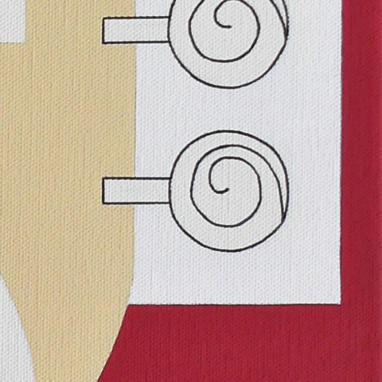 The Saxo Charm, Hildegarde Handsaeme, Red Abstract Portrait Painting, Figurative 1