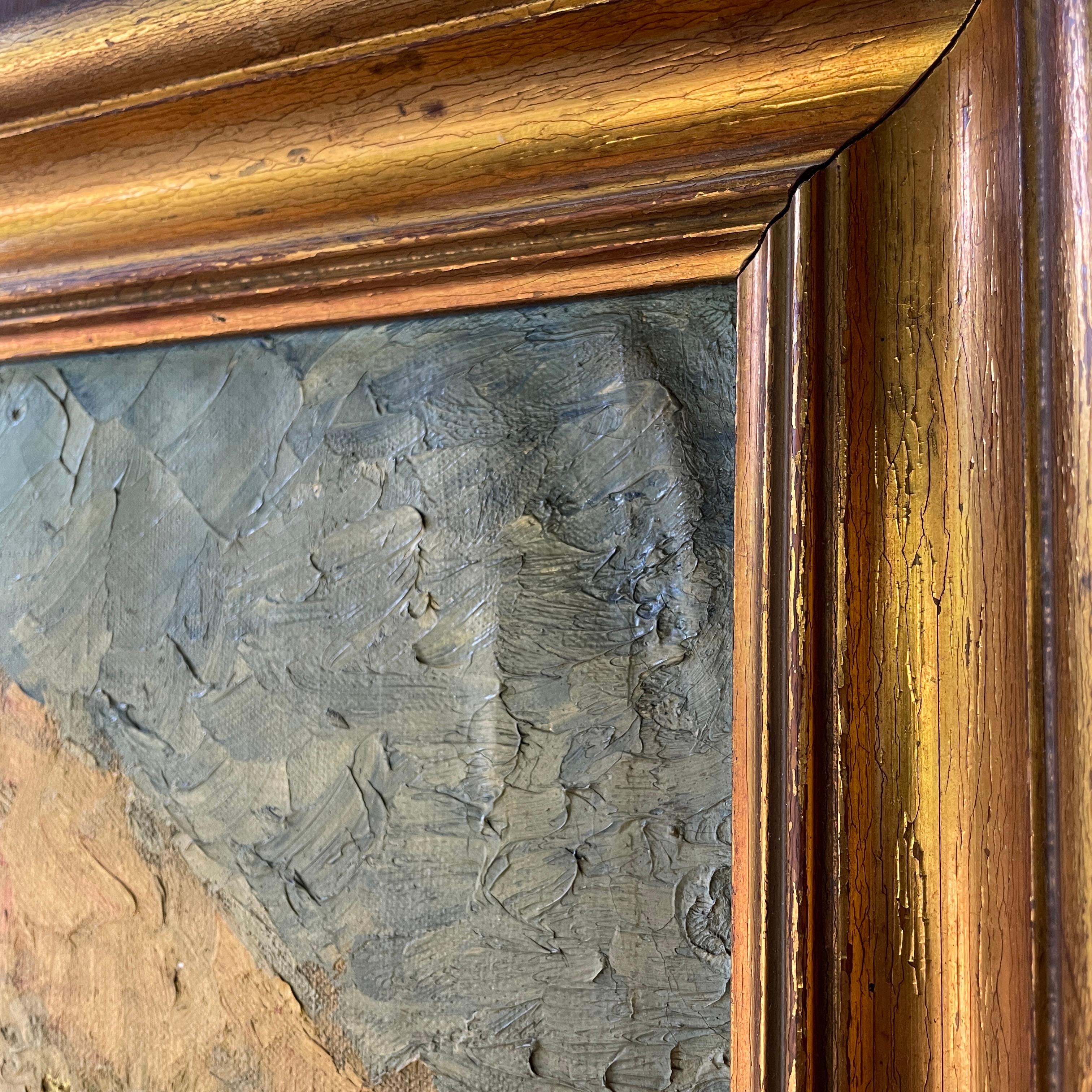 Hildegarde Hume Hamilton Oil Painting of Mansion, Sunset Architecture In condizioni discrete in vendita a Hyattsville, MD
