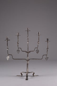 Hilding Ekelund, Finnish 1920's tinned candelabra for Taidetakomo Hakkarainen