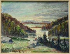 Antique Mountain Landscape, Northern Sweden, Oil on Panel.