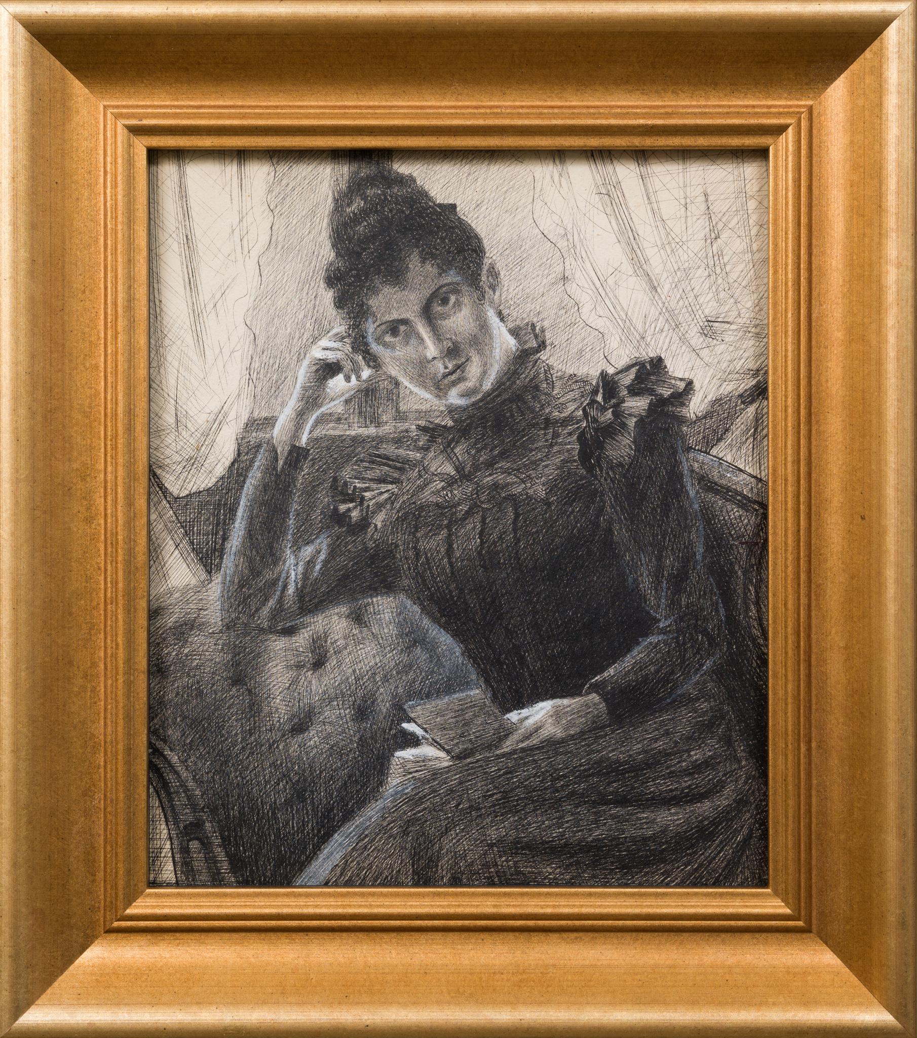 Retrato de Hulda en una habitación de Ruds Säteri
