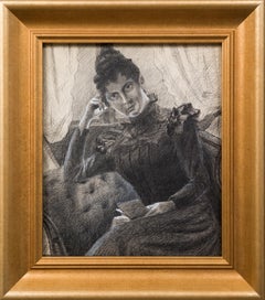 Portrait of Hulda in a Room at Ruds Säteri 
