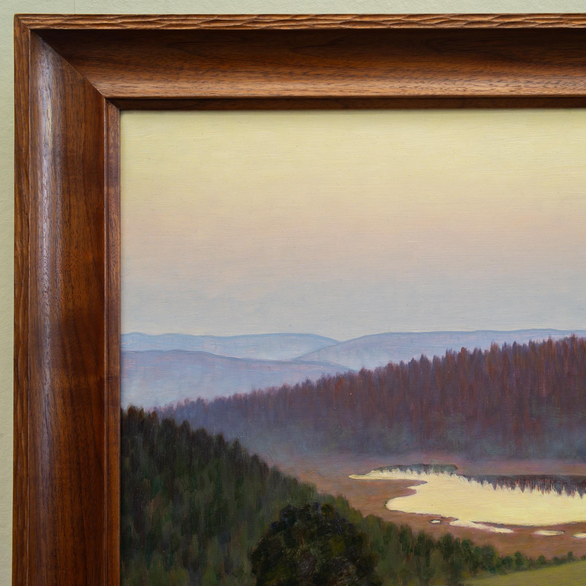 Paesaggio svedese del Värmland con un fienile rosso di Hilding Werner, pittura a olio in vendita 4