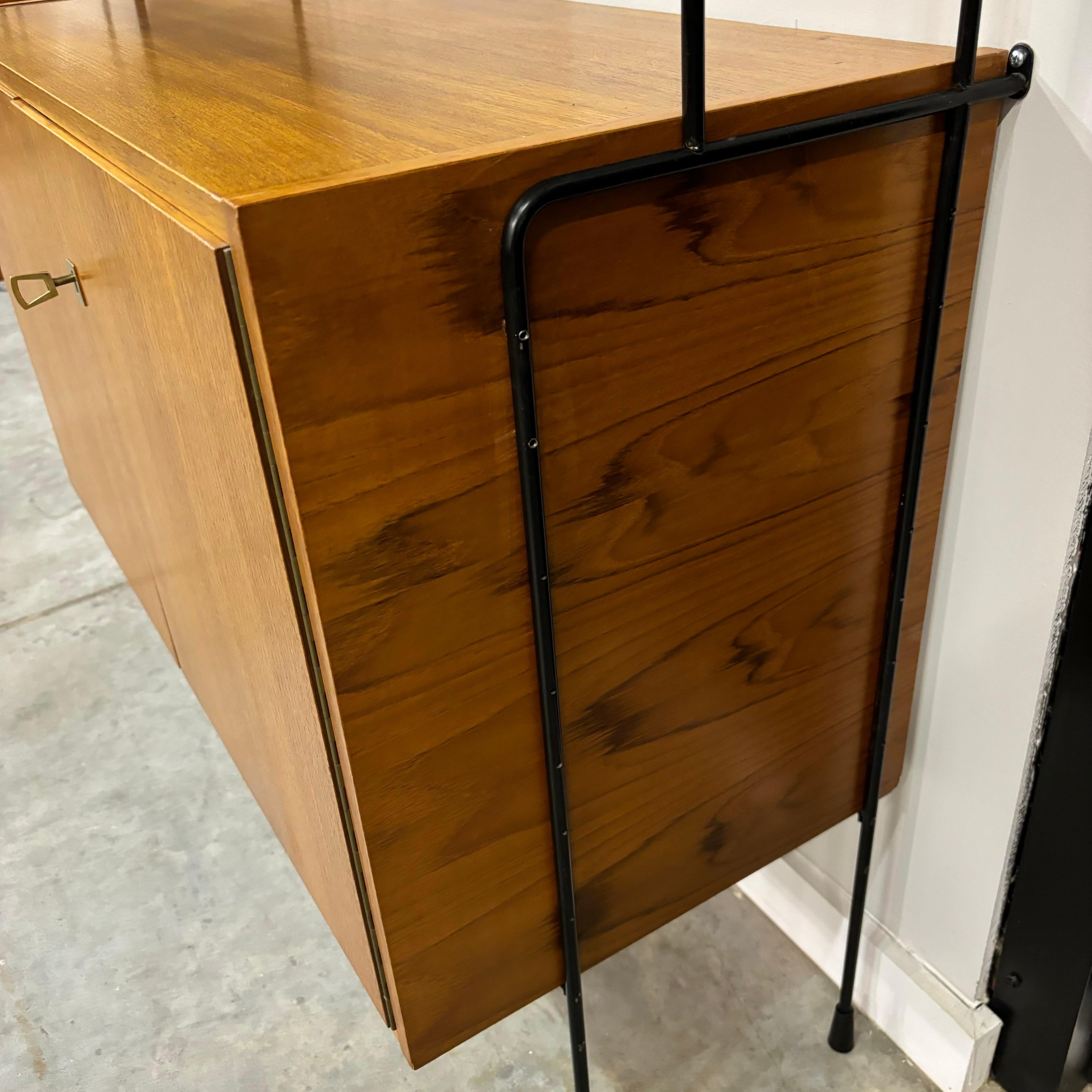 Mid Century Modern Hilker Furniture 4-Bay Wall Unit, Germany, 1960s For Sale 5