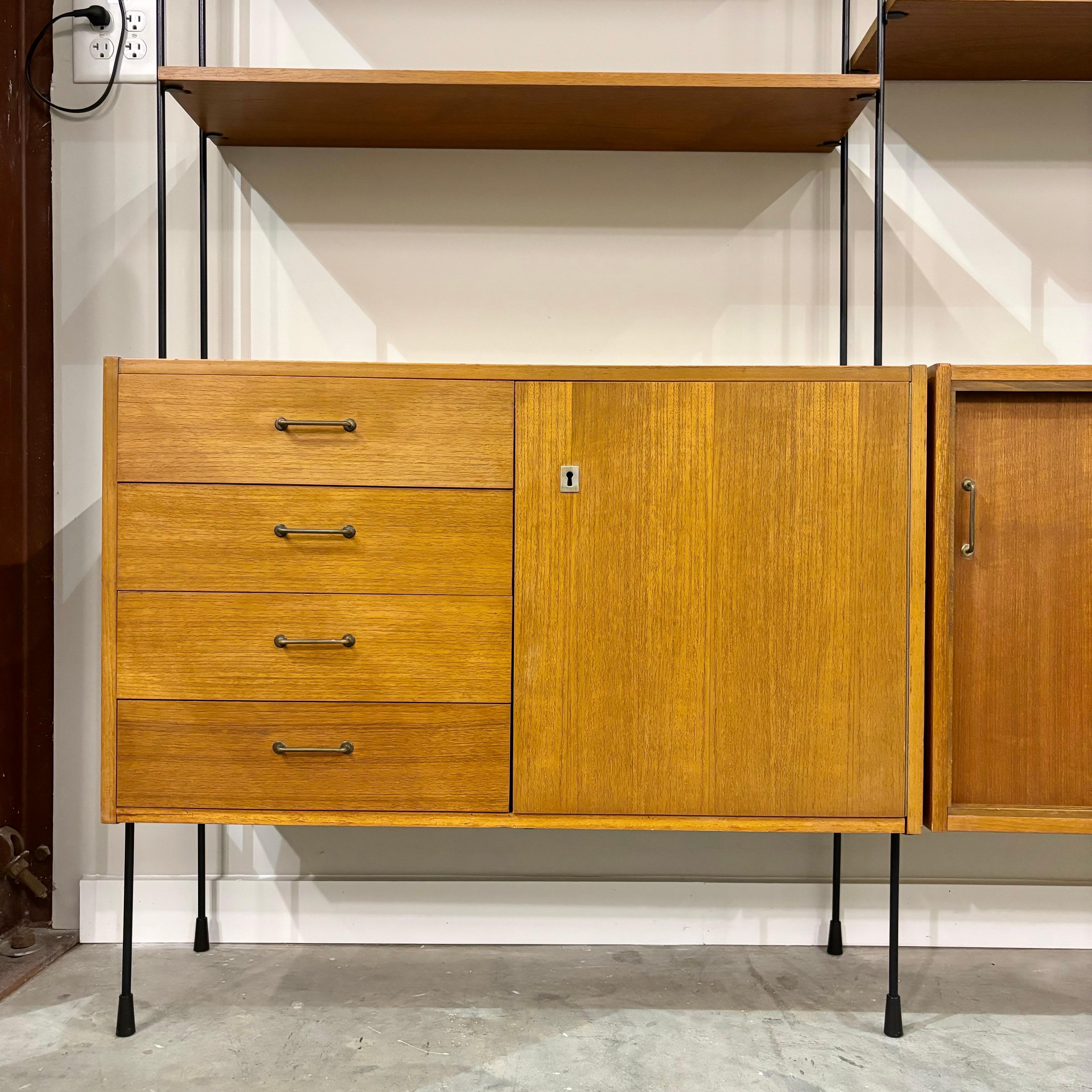 Mid-Century Modern Mid Century Modern Hilker Furniture 4-Bay Wall Unit, Germany, 1960s For Sale