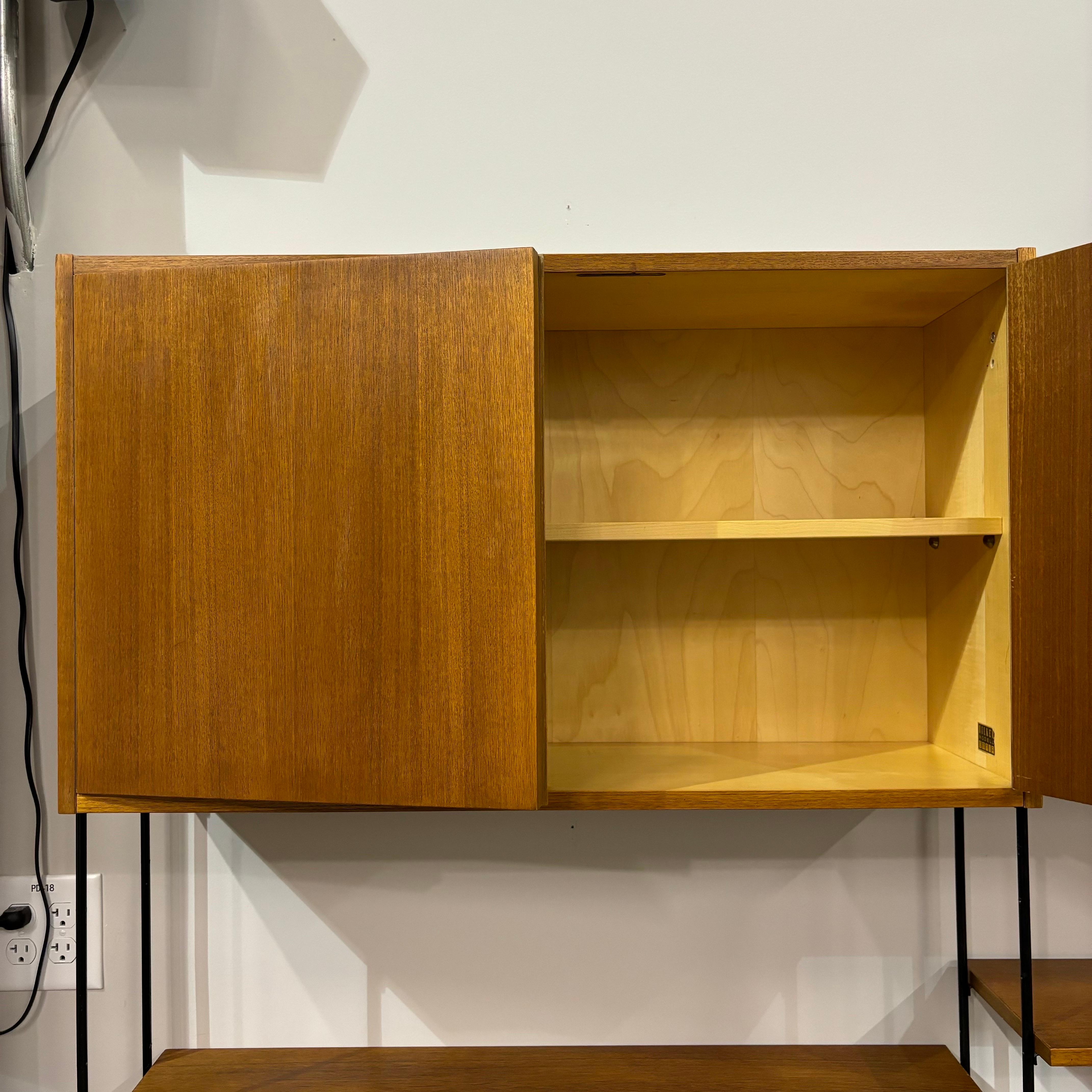 20th Century Mid Century Modern Hilker Furniture 4-Bay Wall Unit, Germany, 1960s For Sale