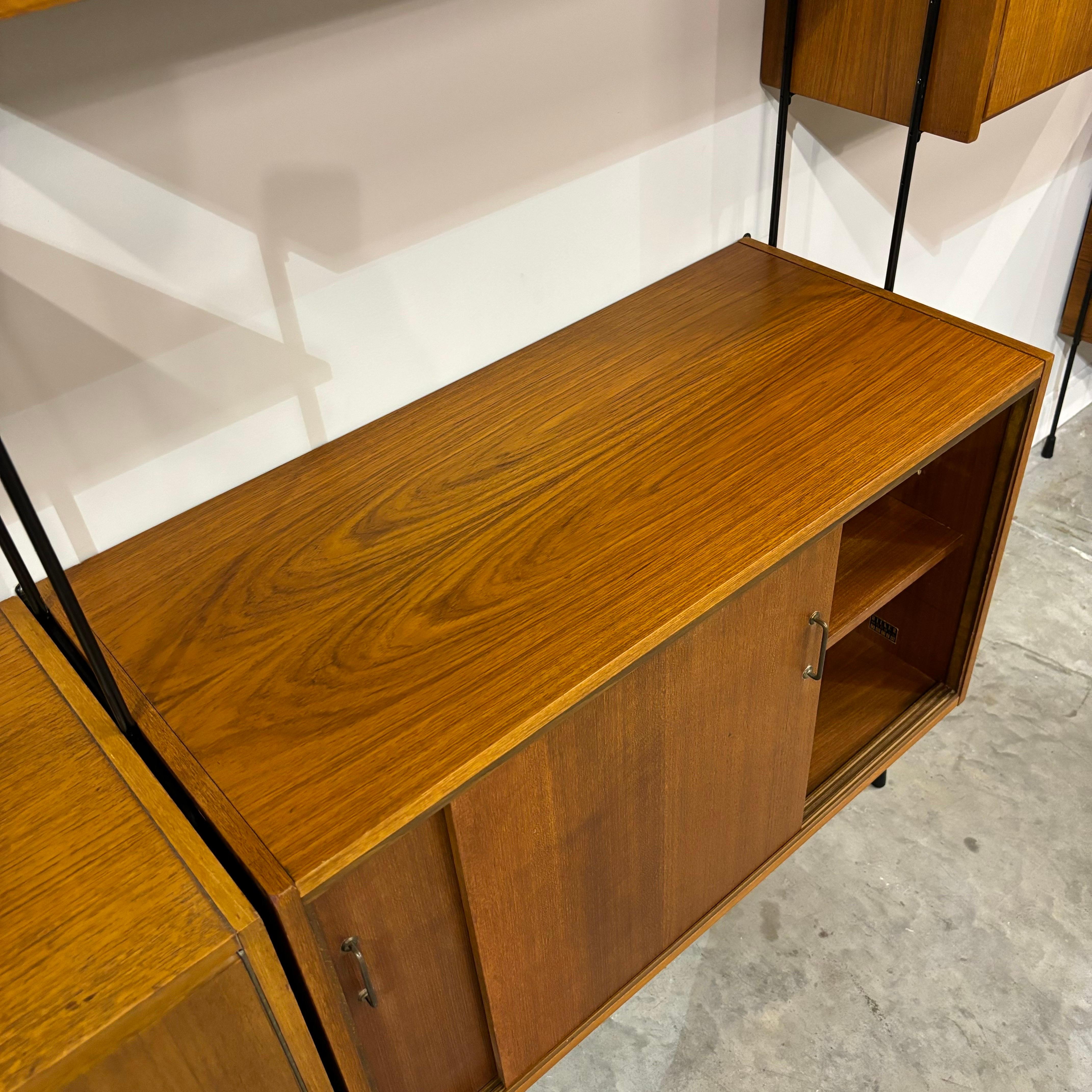 Mid Century Modern Hilker Furniture 4-Bay Wall Unit, Germany, 1960s For Sale 3