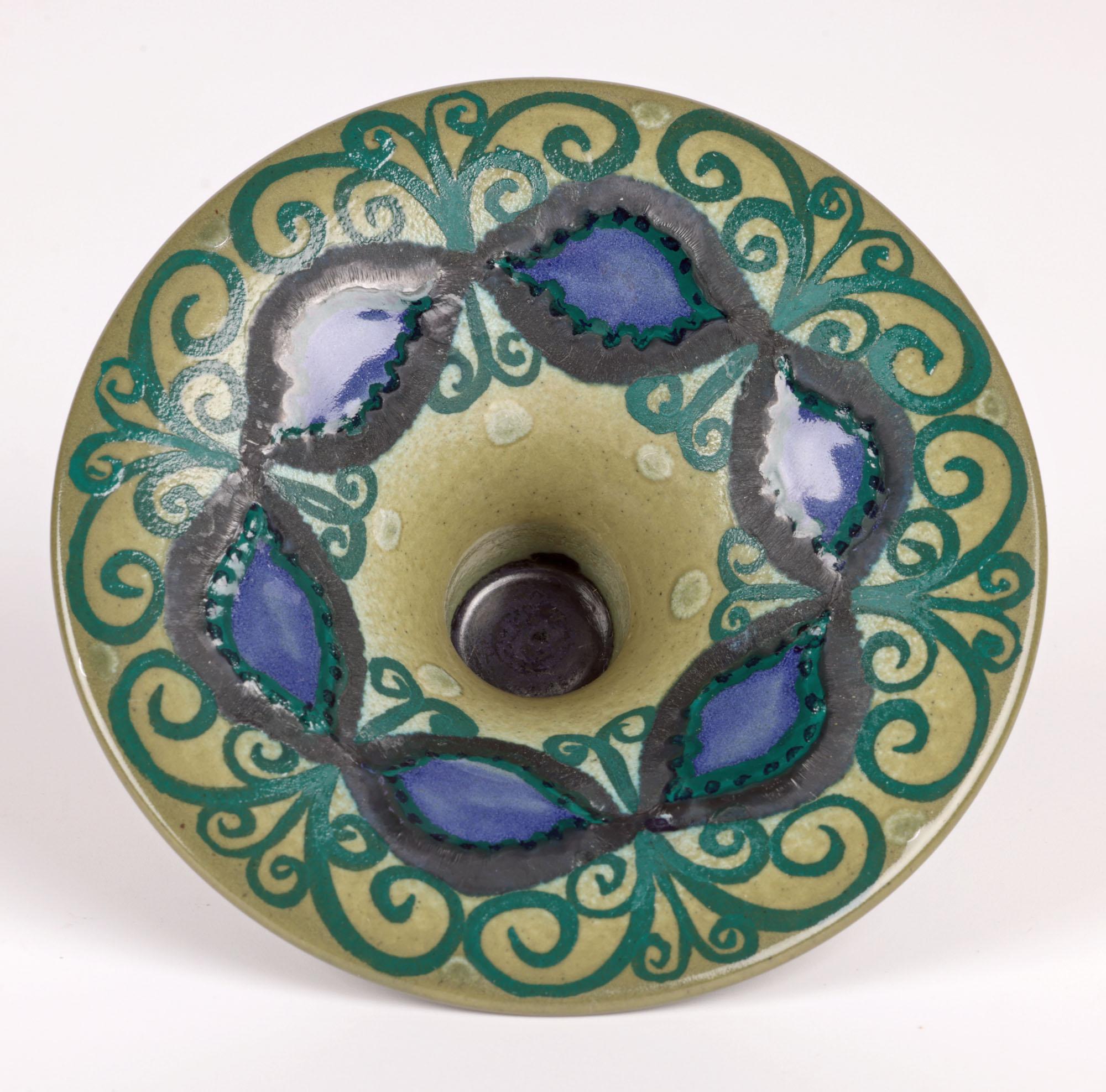 Mid-20th Century Hilkka-Liisa Ahola Arabia Art Pottery Candle Holder   For Sale