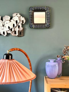 Hilkka-Liisa Ahola Floral Ceramic Mirror for Arabia, Finland, 1950s